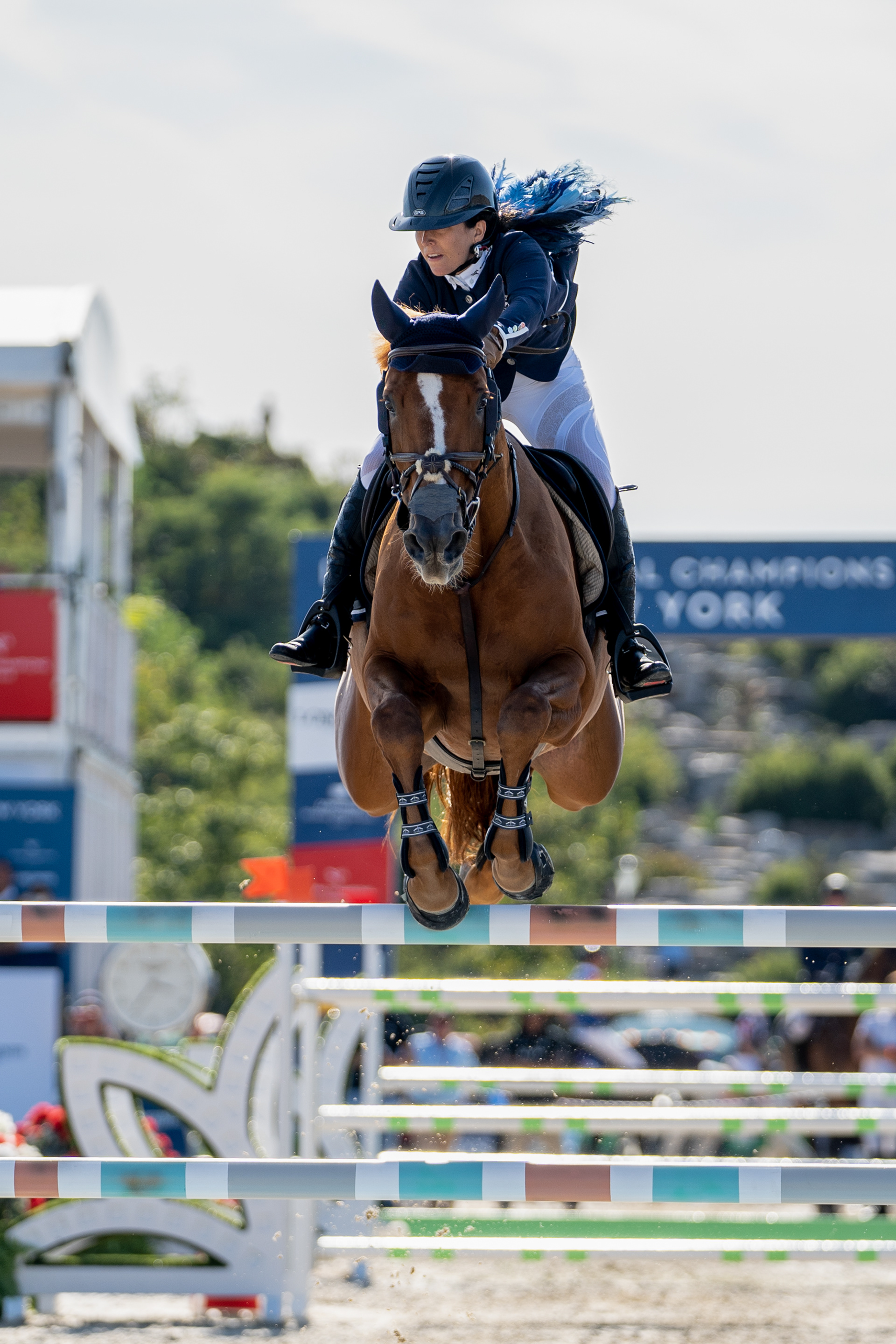 Governer’s Island, New York — September 27, 2019. A member of the first place St. Tropez Pirates.