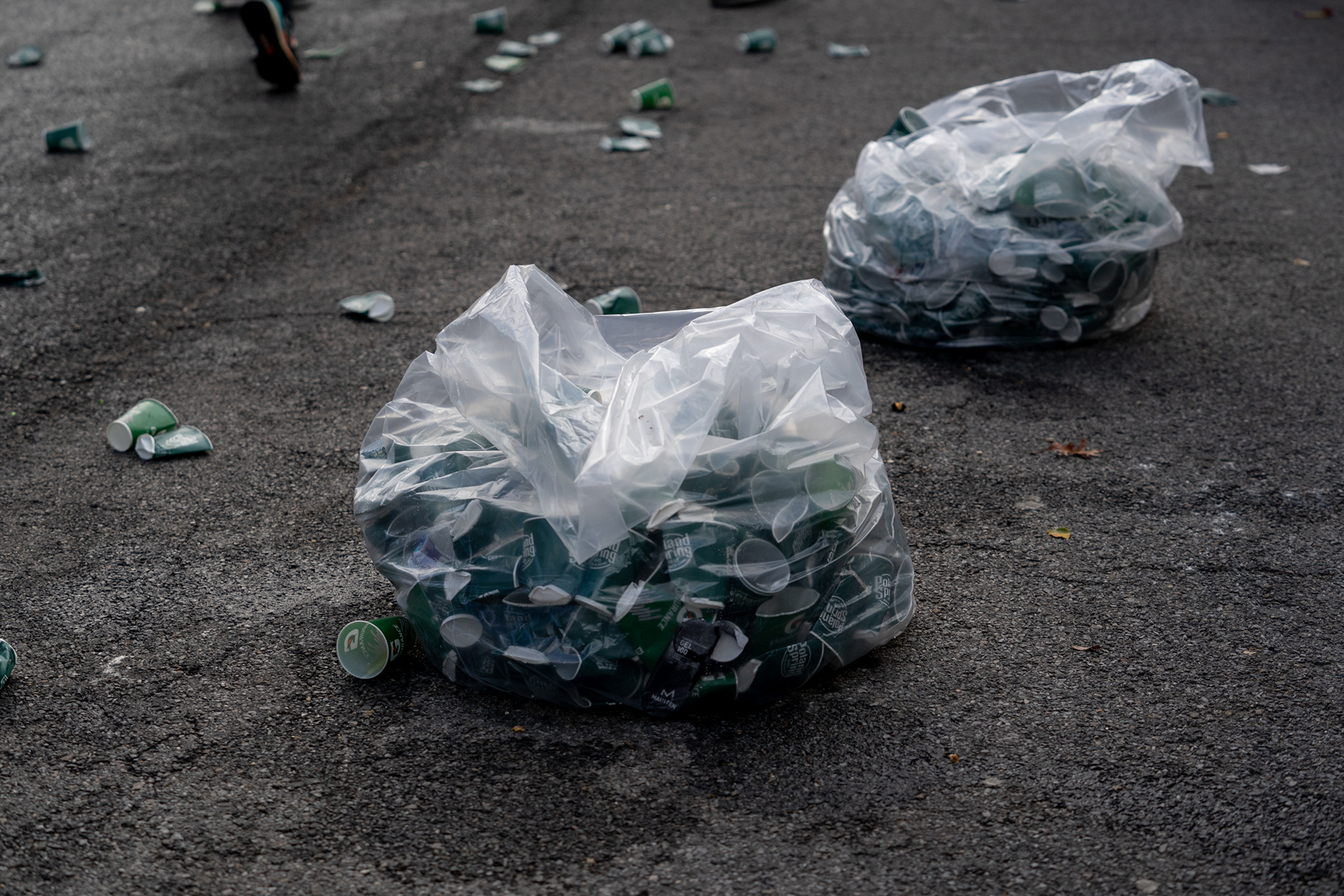 NYC Marathon — New York, NY. November 3rd, 2019. Discarded cups given to runners throughout the race.