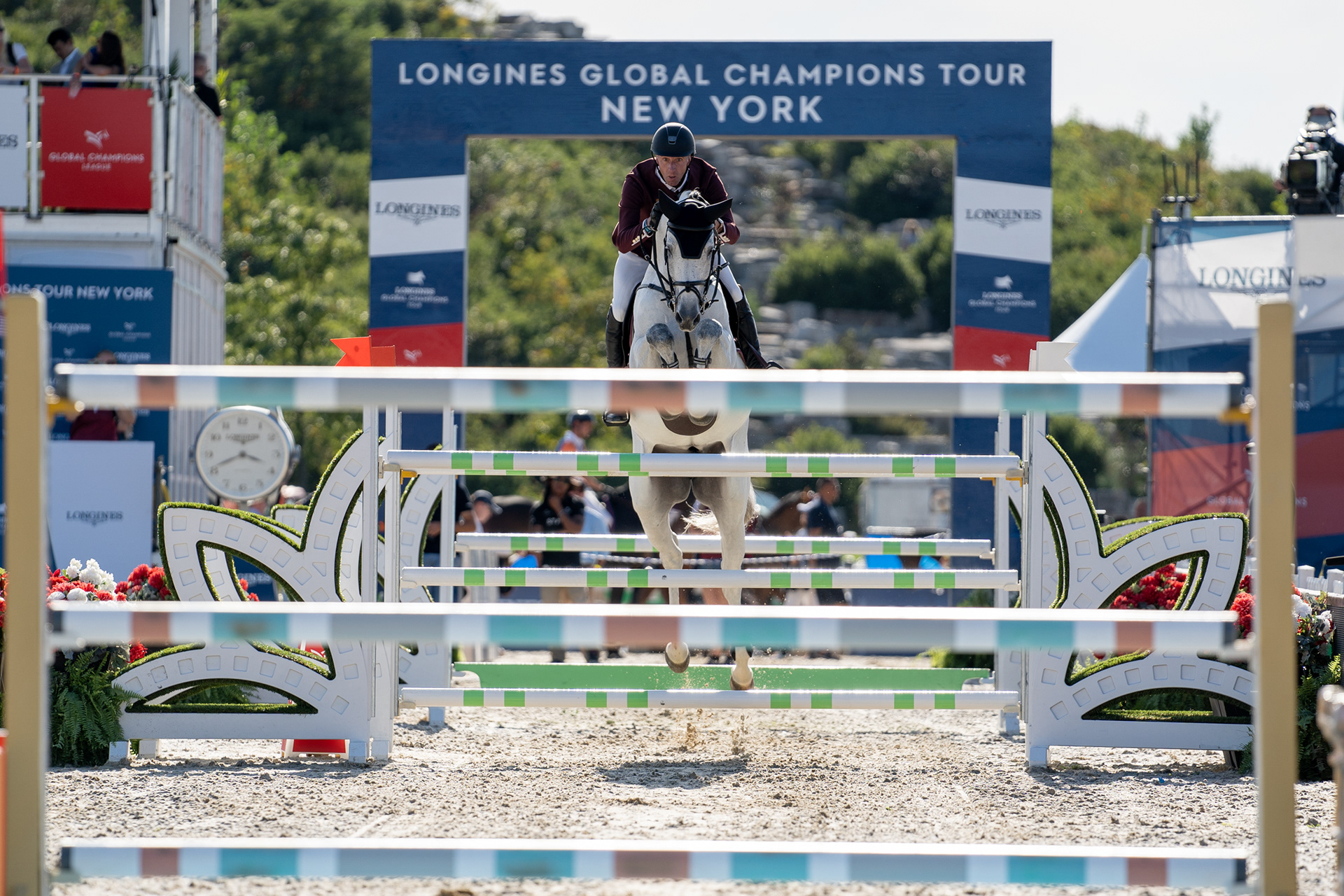 Governer’s Island, New York — September 27, 2019. A member of the Doha Falcons.