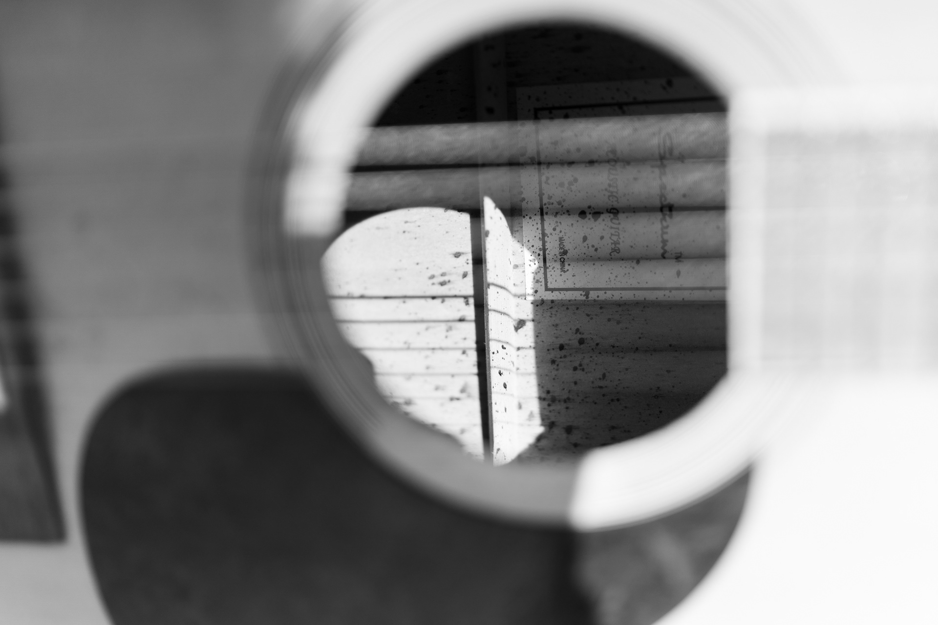 Blood inside the guitar from playing.