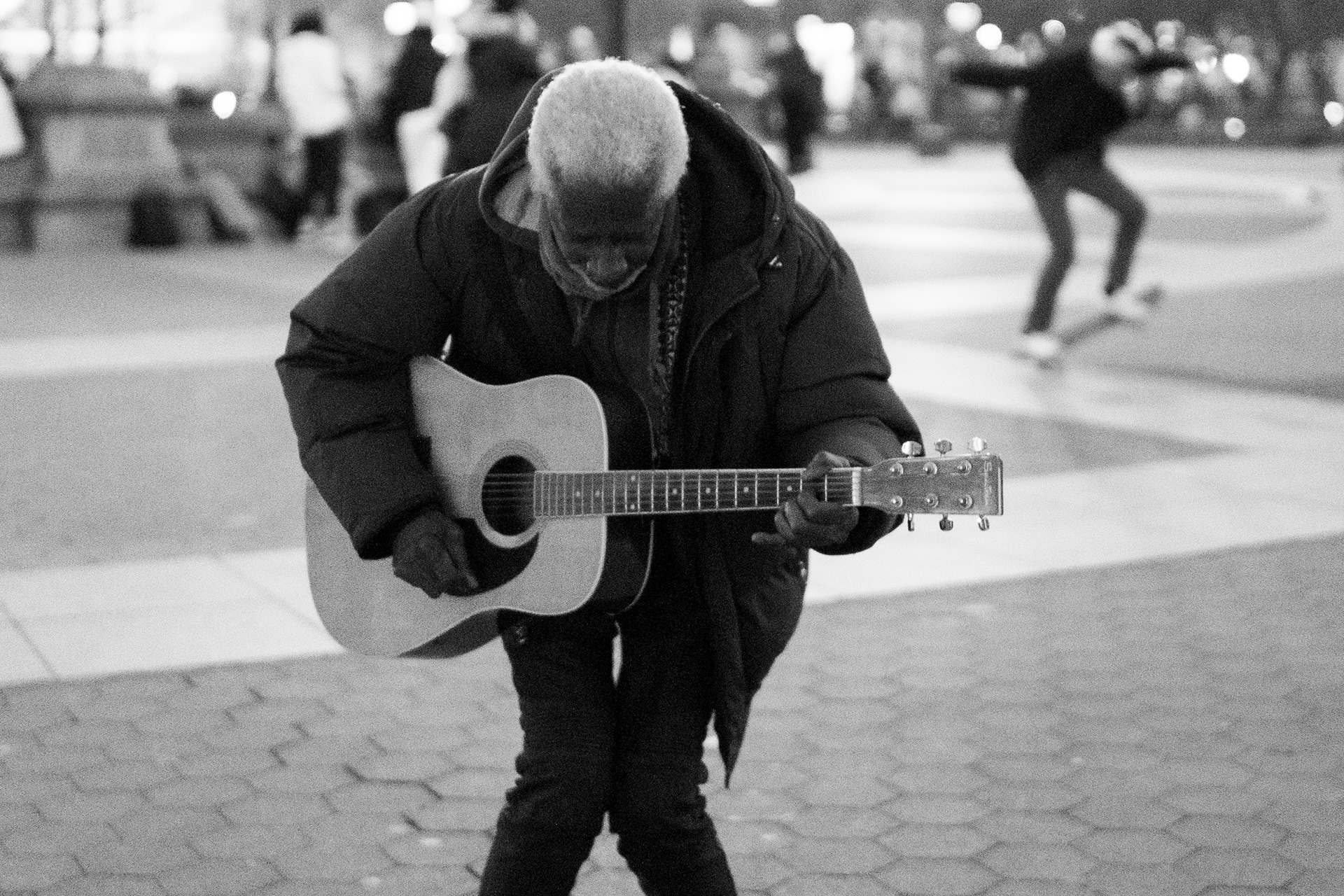 "I'm in my moment. I’m feeling’ what I’m doing. That’s really cool. I’m totally zoned out. There’s not a lot of people around, you know it’s like just me. Washington Square Park, I don’t give a fuck! I can remember moments like that where I just zone out, and it’s like, ‘yeah what are you gonna do?’ I could play. Fuck outta here. I don’t pay attention to the people around me when I get like that. I pay attention to what the fuck I’m doing. It’s like, fuck everybody, I want to play my guitar. You like it — you like it. You don’t — you don’t.”