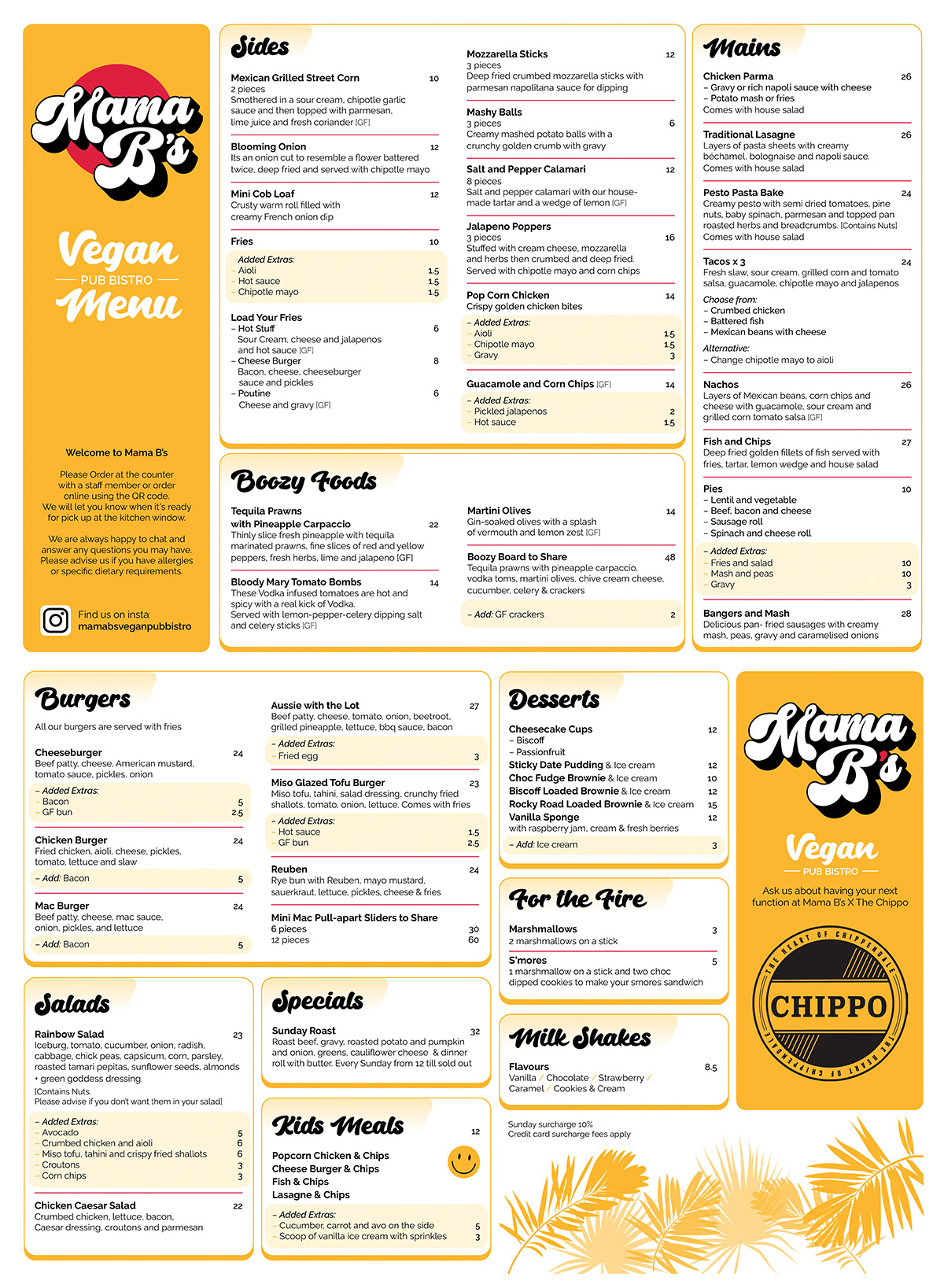 Mama B's Menu