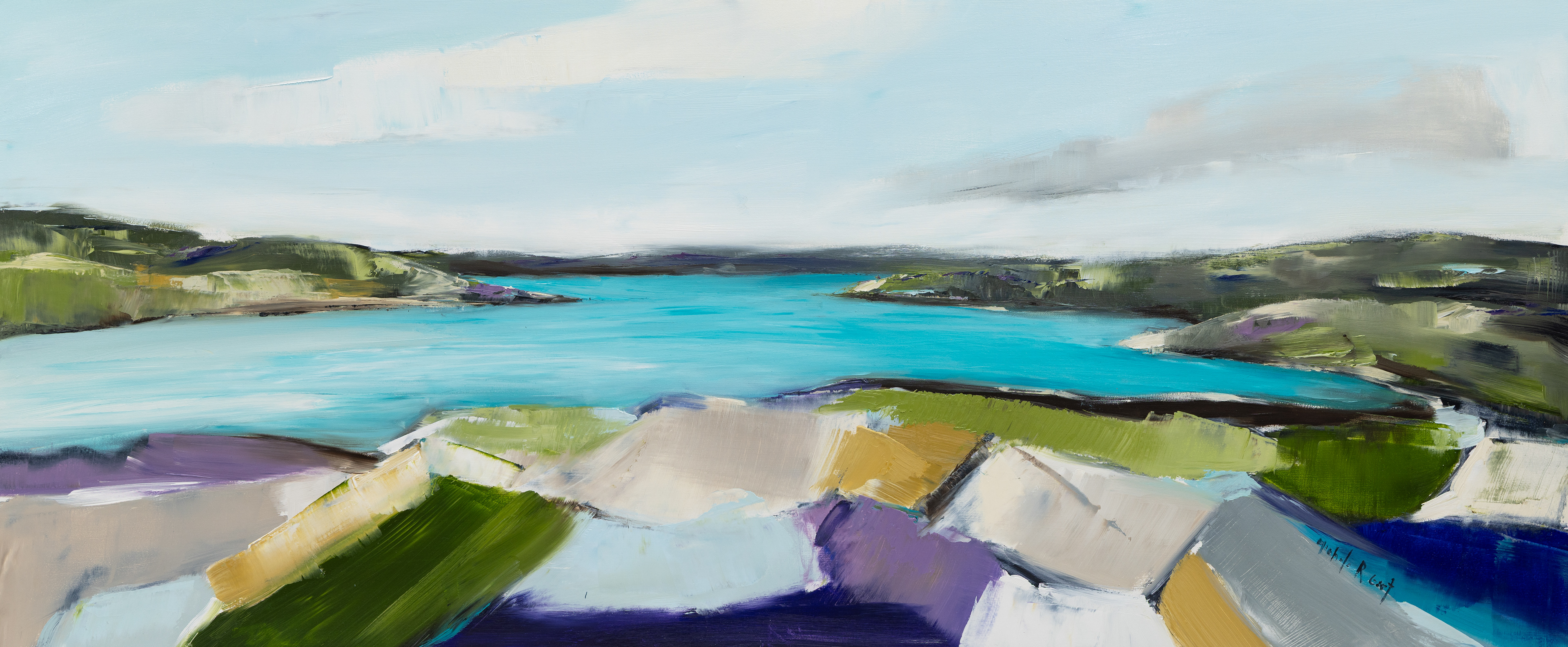 JOYFUL 20X48 OIL ON CRADLE