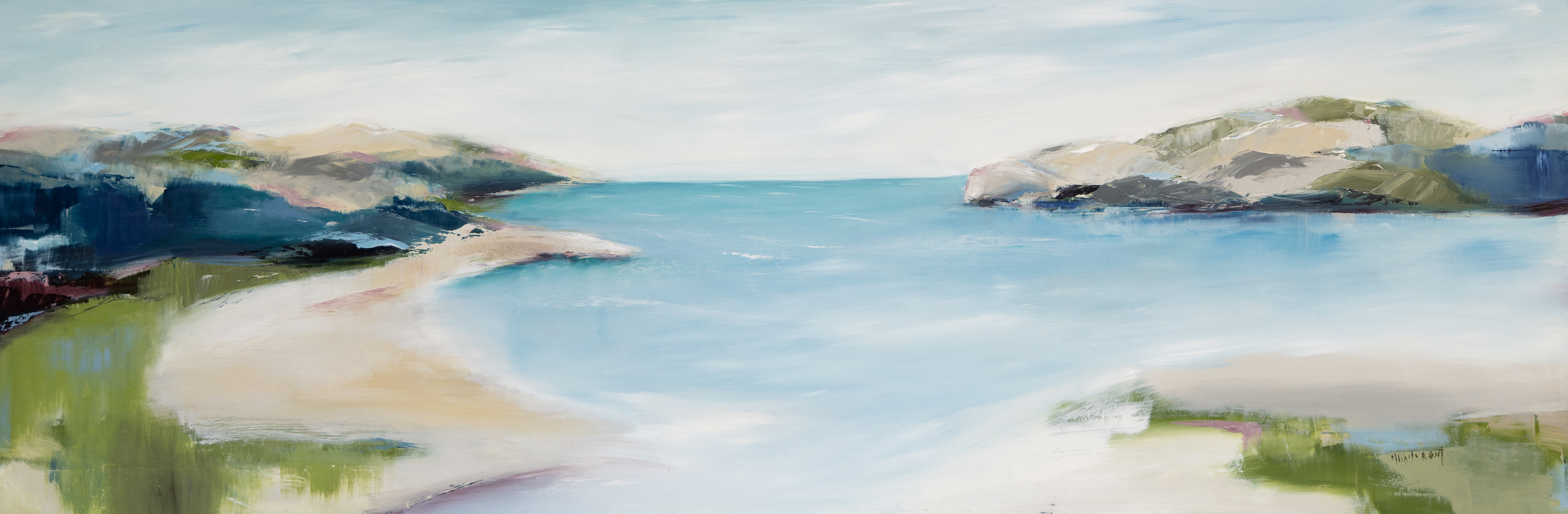 PEACEFUL HARBOR 20X60 OIL ON CRADLE