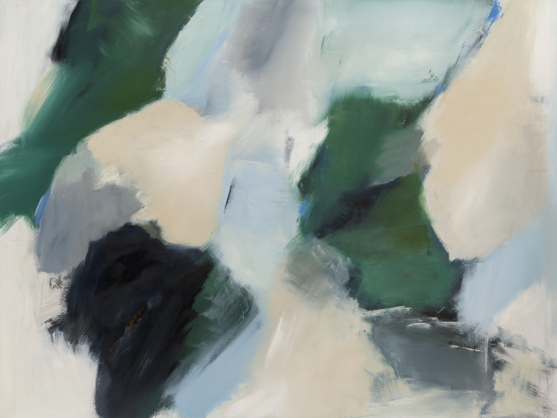 IN HIS HANDS 36X48 OIL ON CRADLE