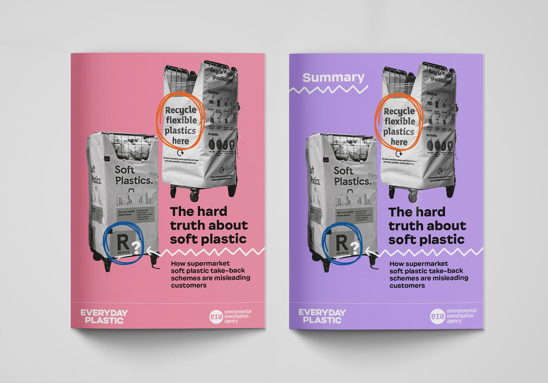 Covers of The truth about soft plastics report and summary