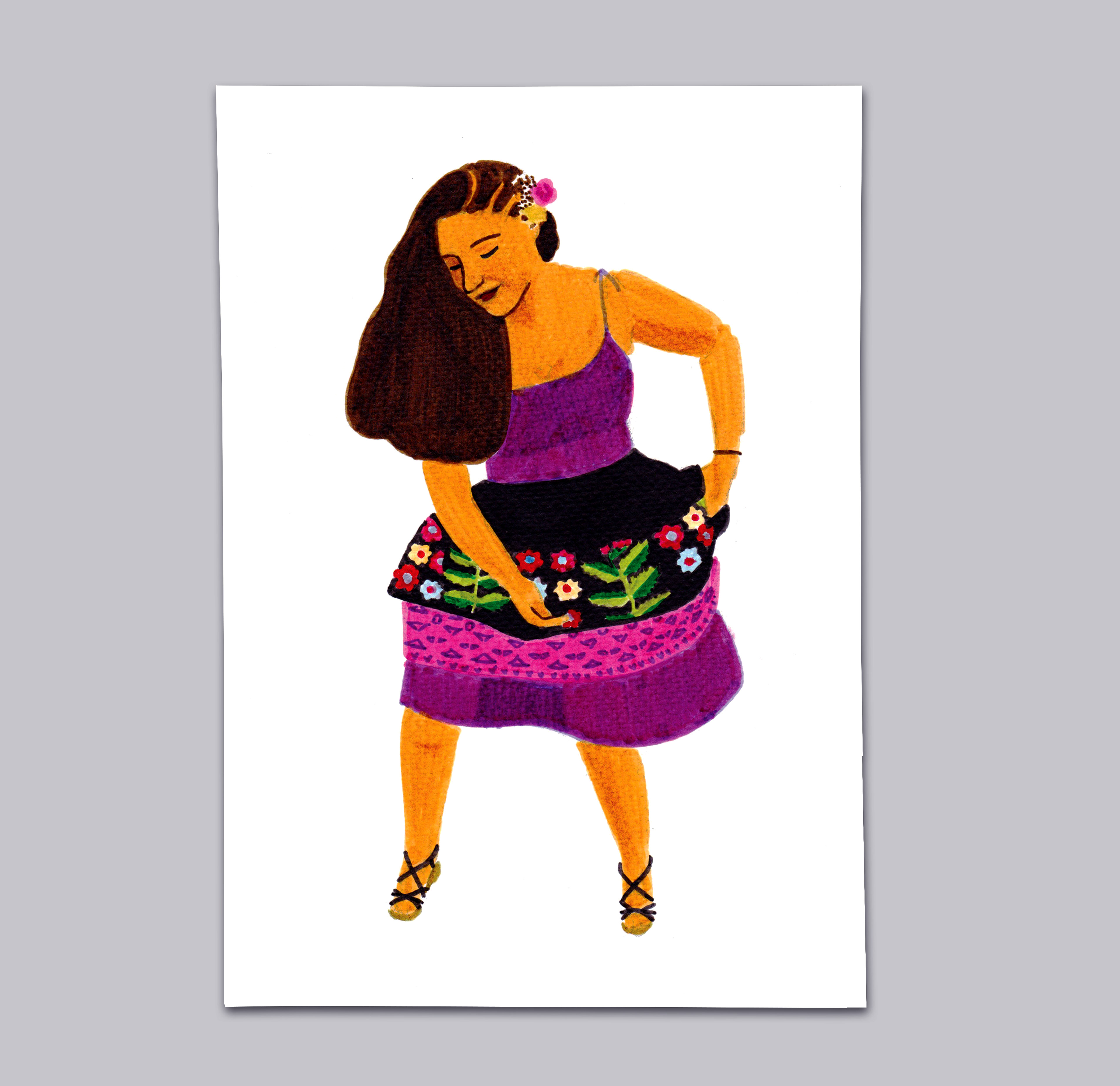 Marker illustration of woman dancing