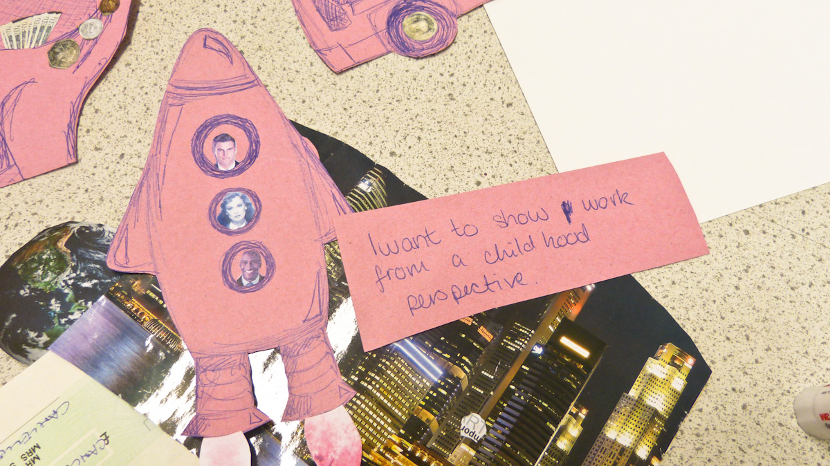 Collage elements from a participant