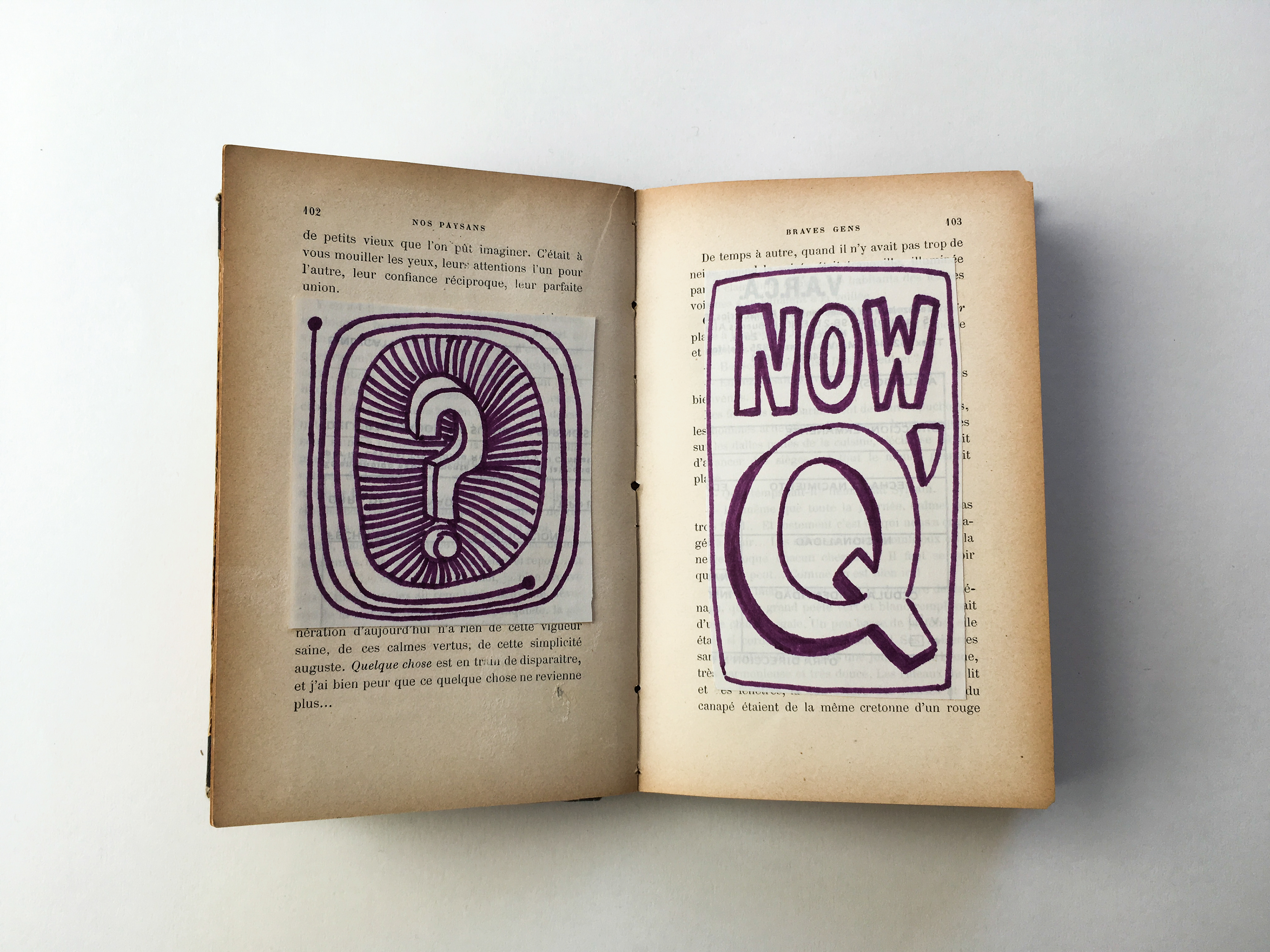 Collage on repurposed book