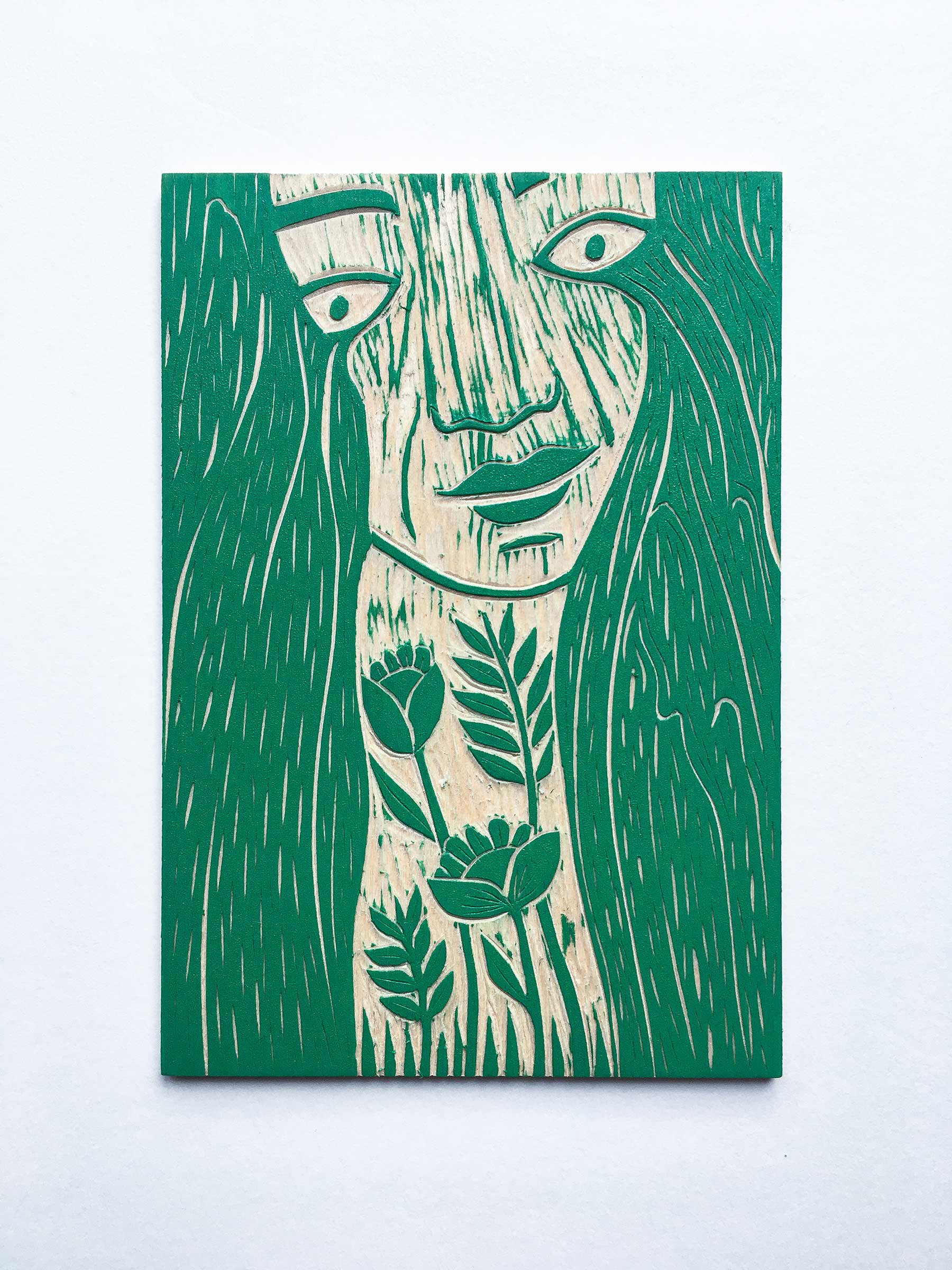 Original wood carving of Waterfall woman