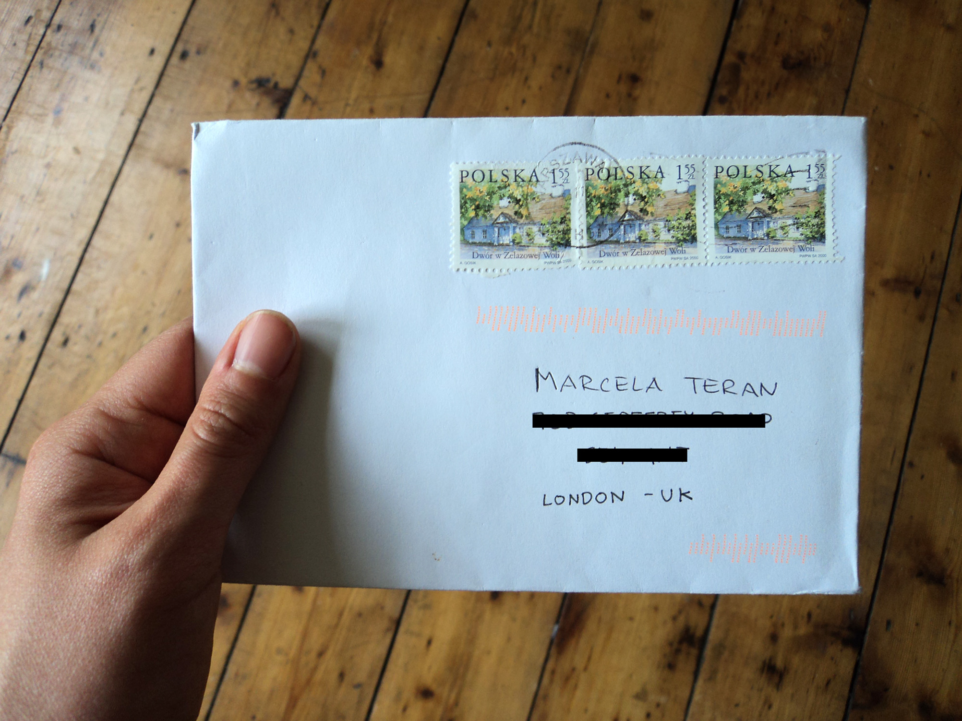 Photograph of received envelope