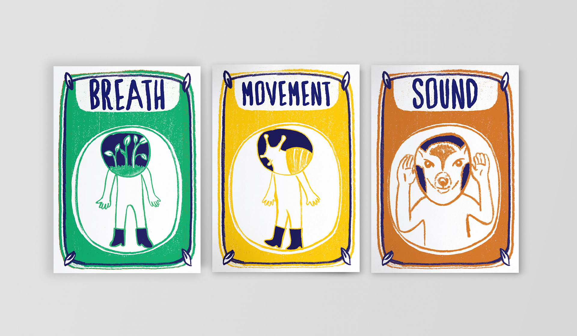 Set of special cards: Breath, Movement and Sound cards,