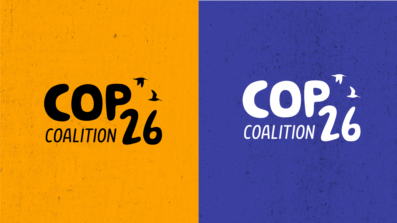 COP26 Coalition text only logo version in black and in white