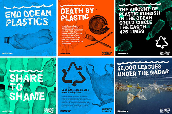 End Ocean Plastics social media posts