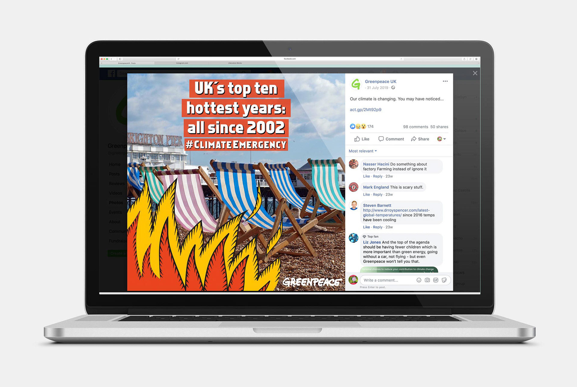 Facebook post using campaign branding