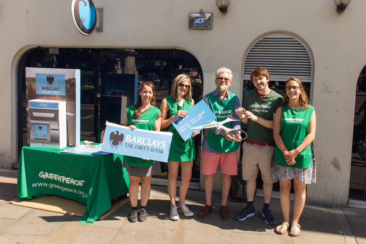 Greenpeace local group using campaign outreach materials