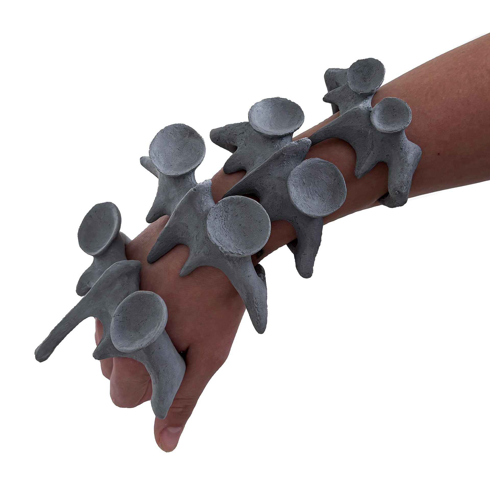 Vertebrae armour set, black porcelain, 2025 (unfired)