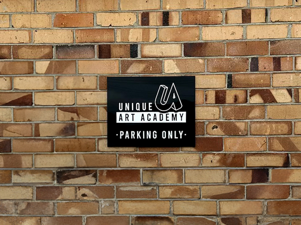UNIQUE ART ACADEMY parking signage