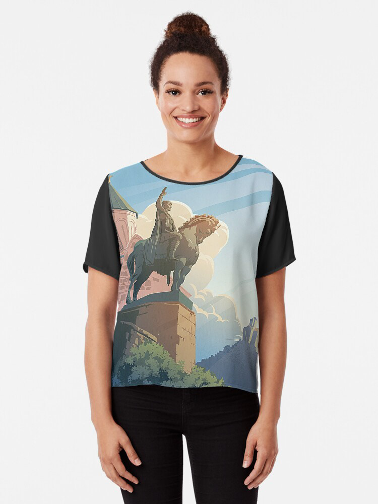 Artwork printed on women's t-shirt