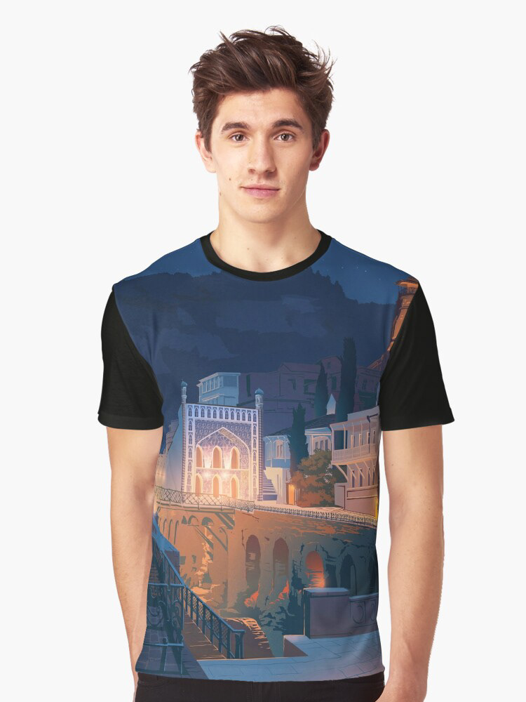 Artwork printed on men's t-shirt