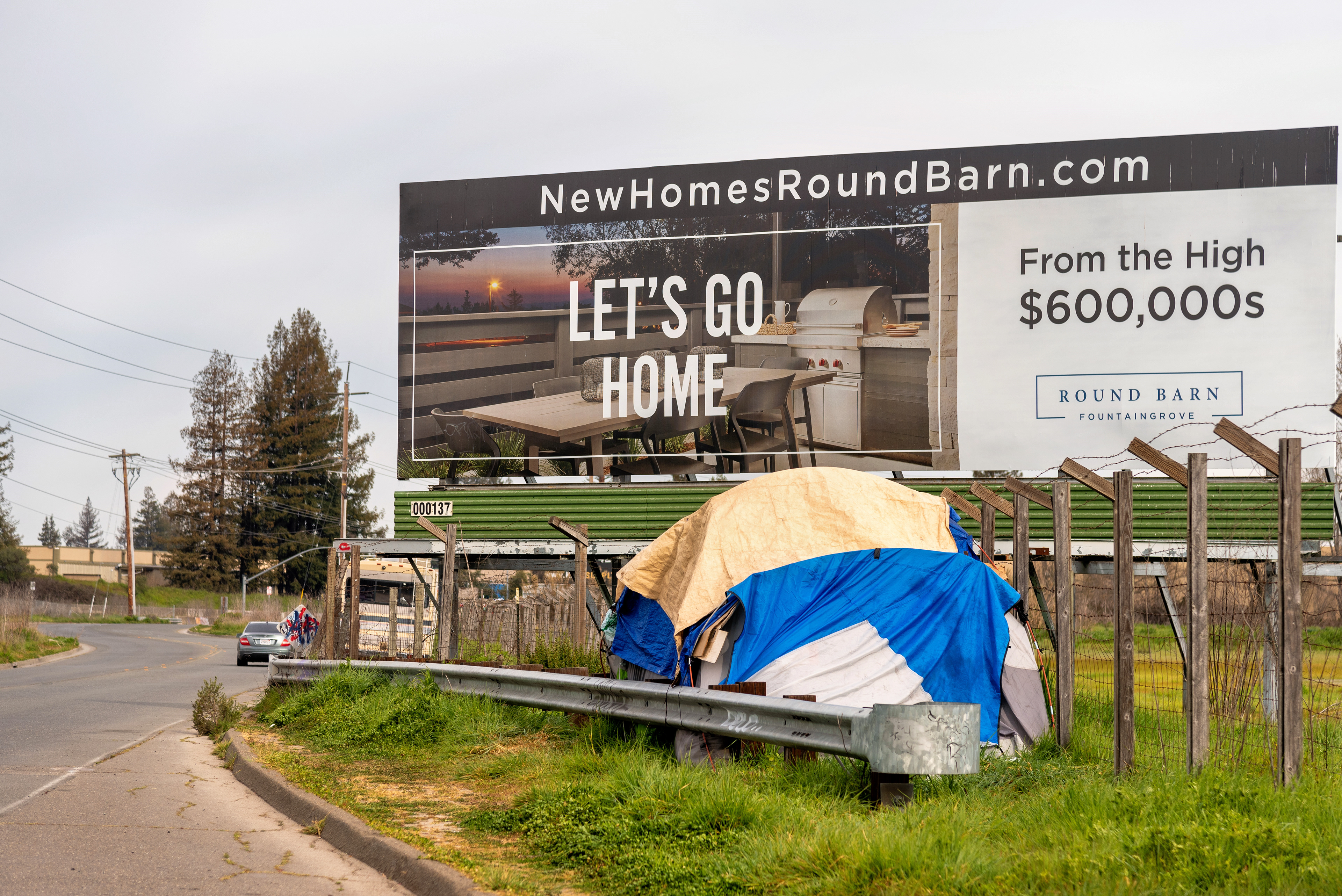 Homeless Encampment, Rohnert Park, California (for Sonoma County Gazette)