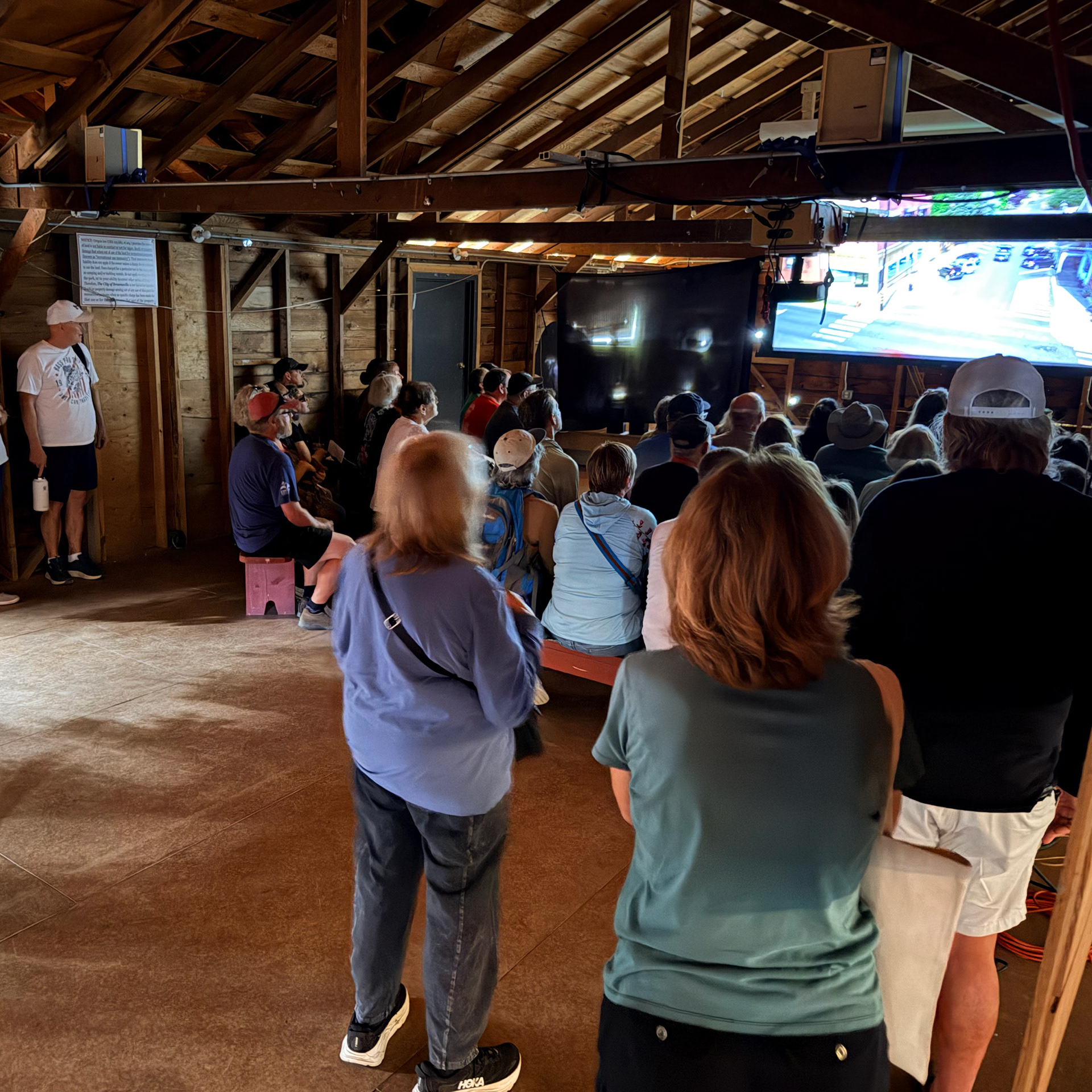 The makeshift theatre