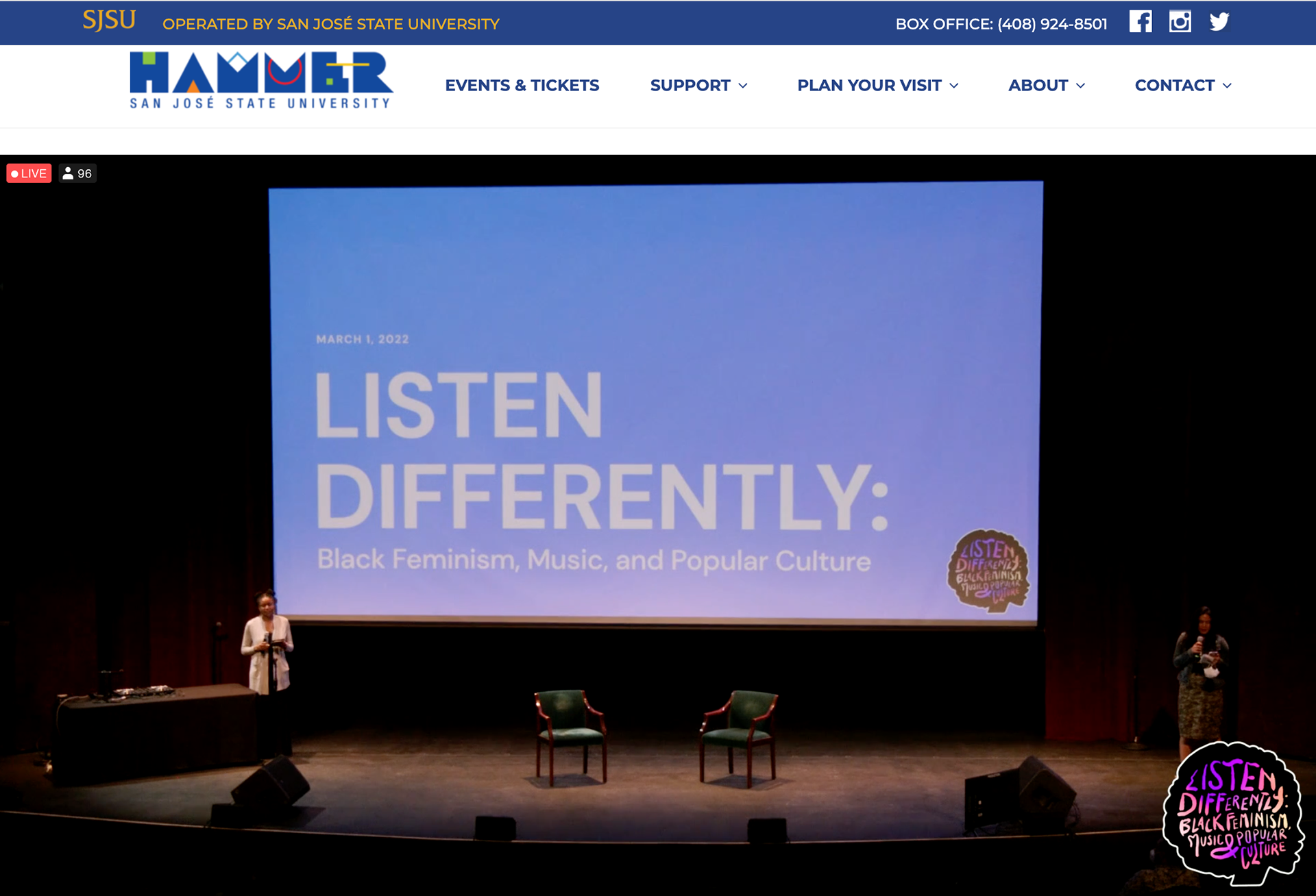 Livestream of in-pesron event at the Hammer Theatre Center