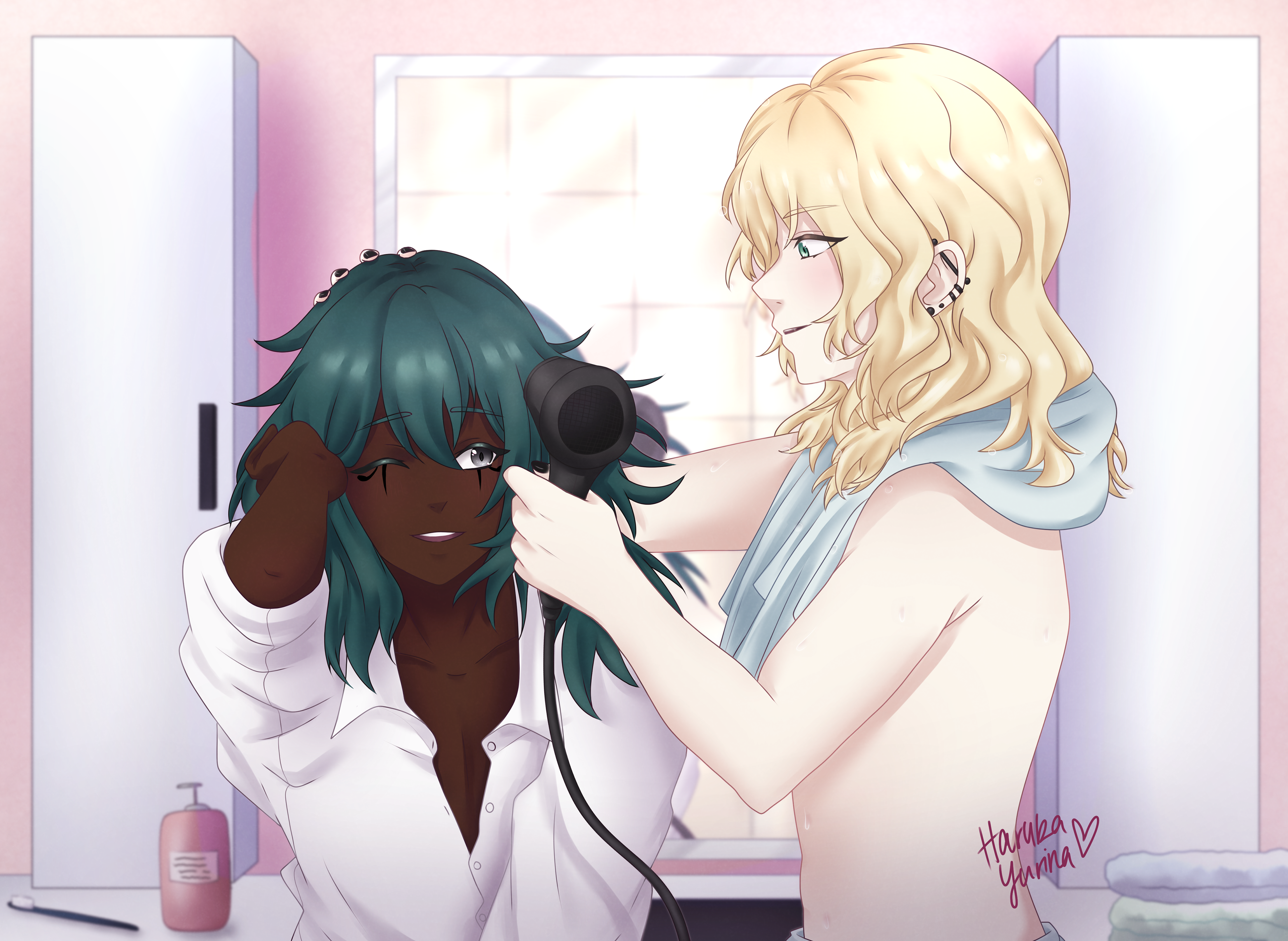 Witcher and Vampire - Shaira by @/rhiamonium.art (Instagram), Yuito by me