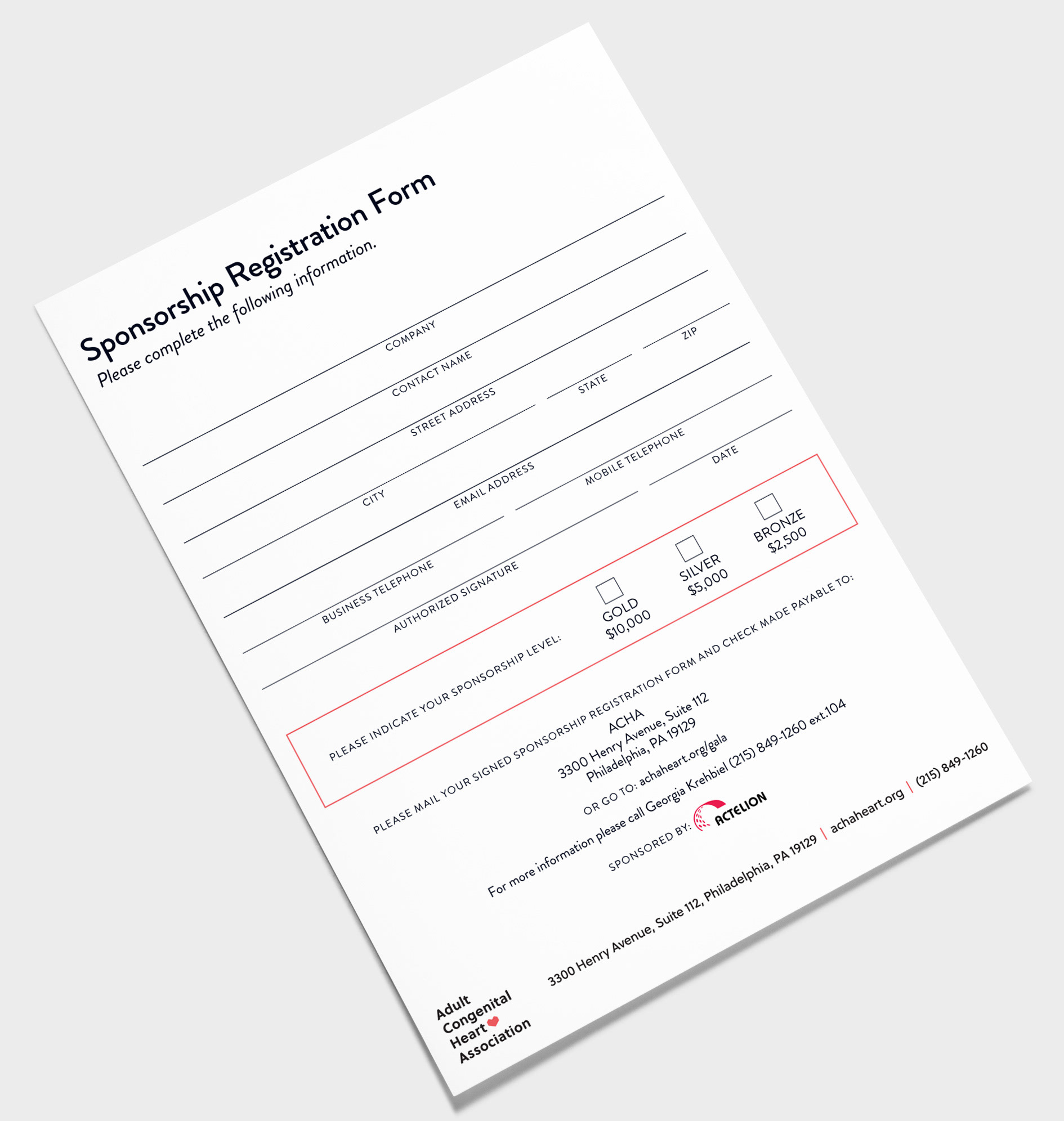 Sponsorship Registration Form
