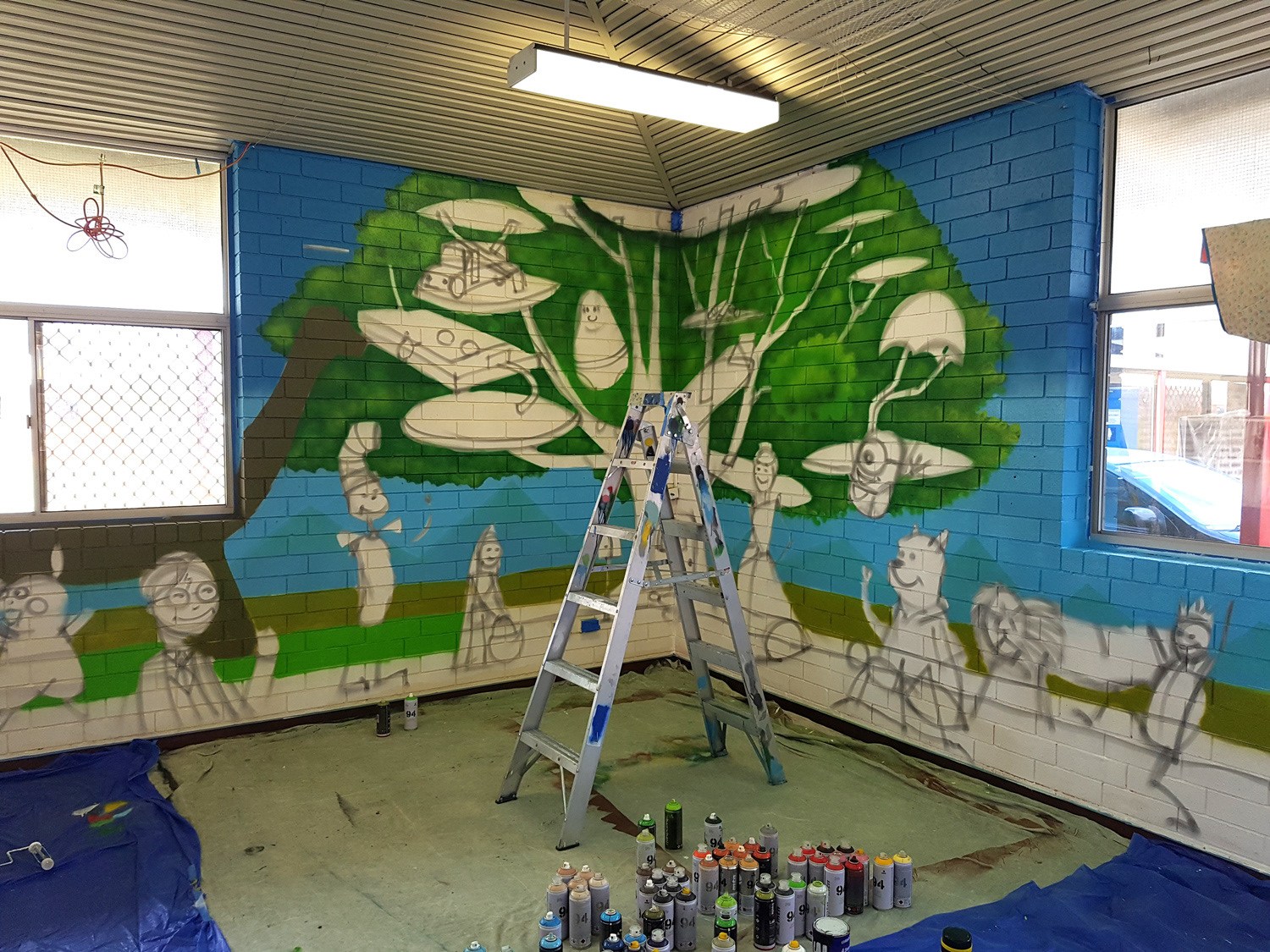 School Murals Perth - Leeming Primary School Library Mural