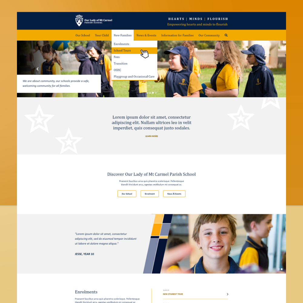 Homepage design