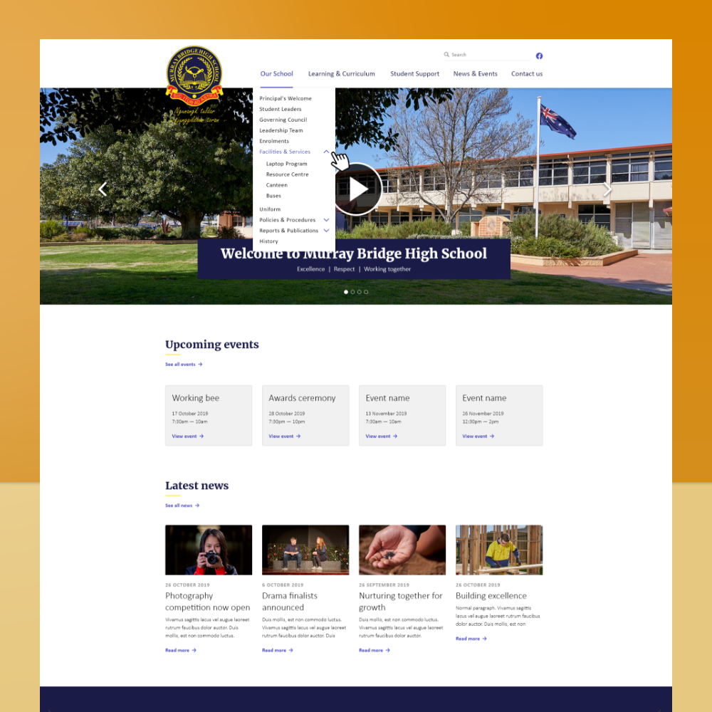 Homepage of Murray Bridge High School