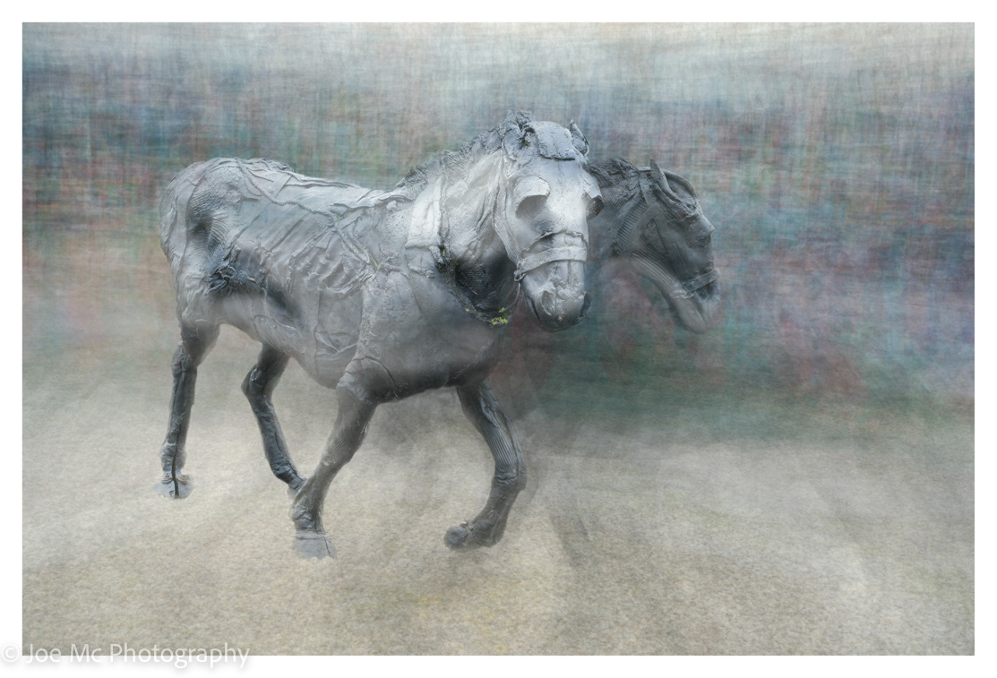 Pit Pony sculpture at the Lancashire Mining Museum Uk.