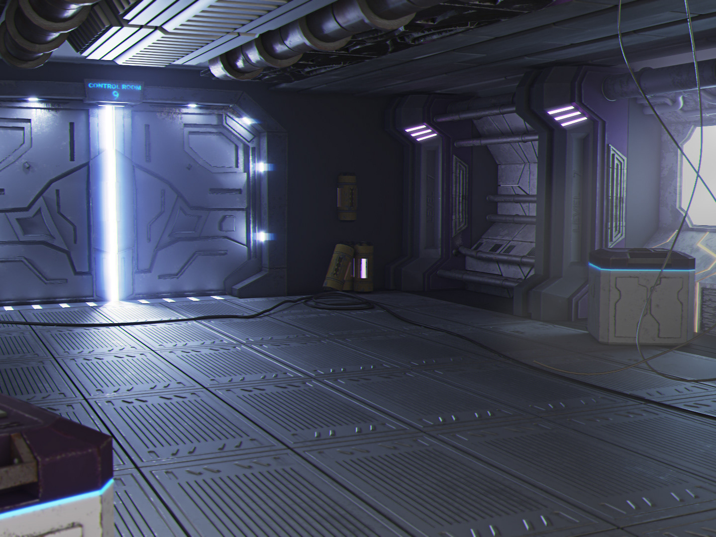 Sci-Fi Environment Hall — fully custom real-time environment