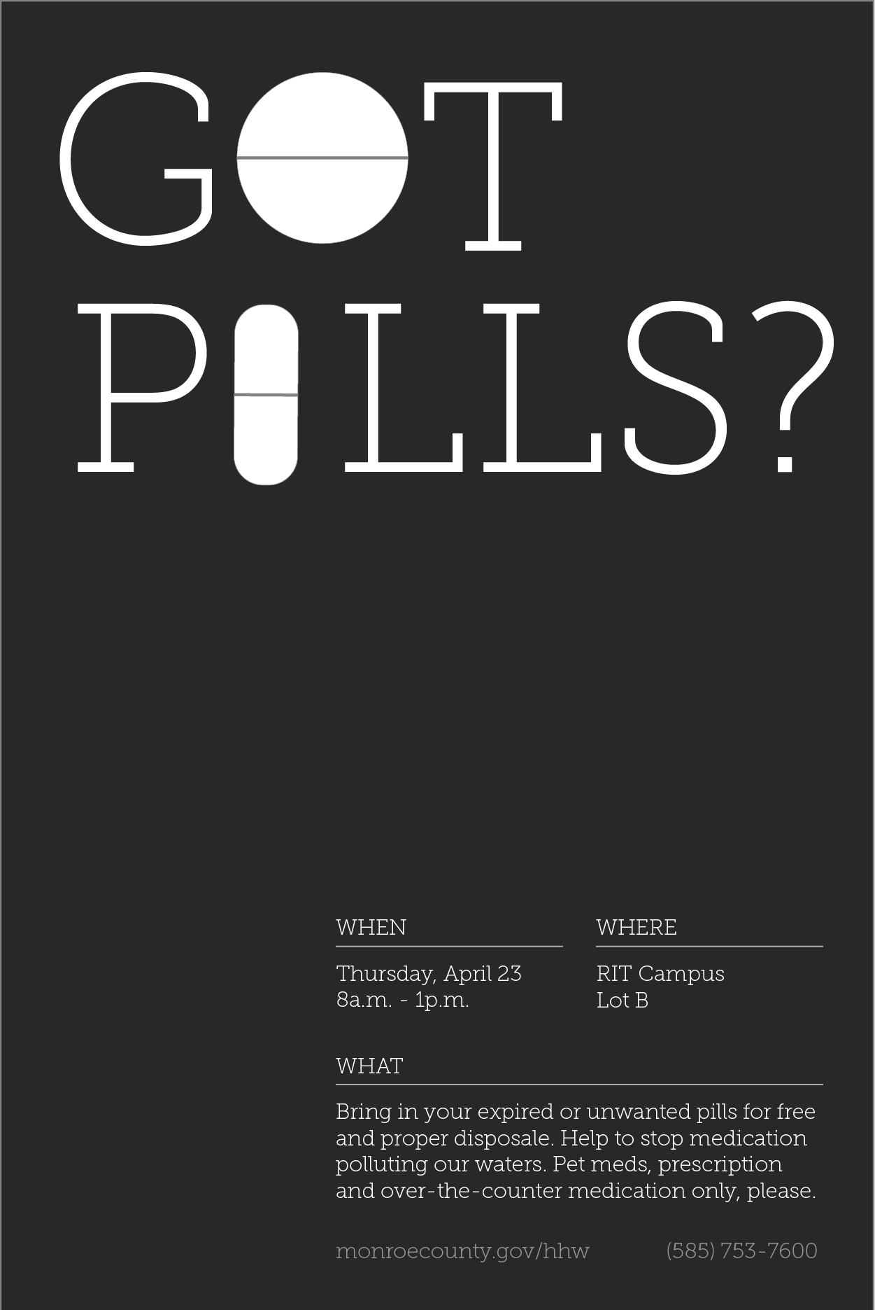 Only one typeface and two weights were allowed for this poster.