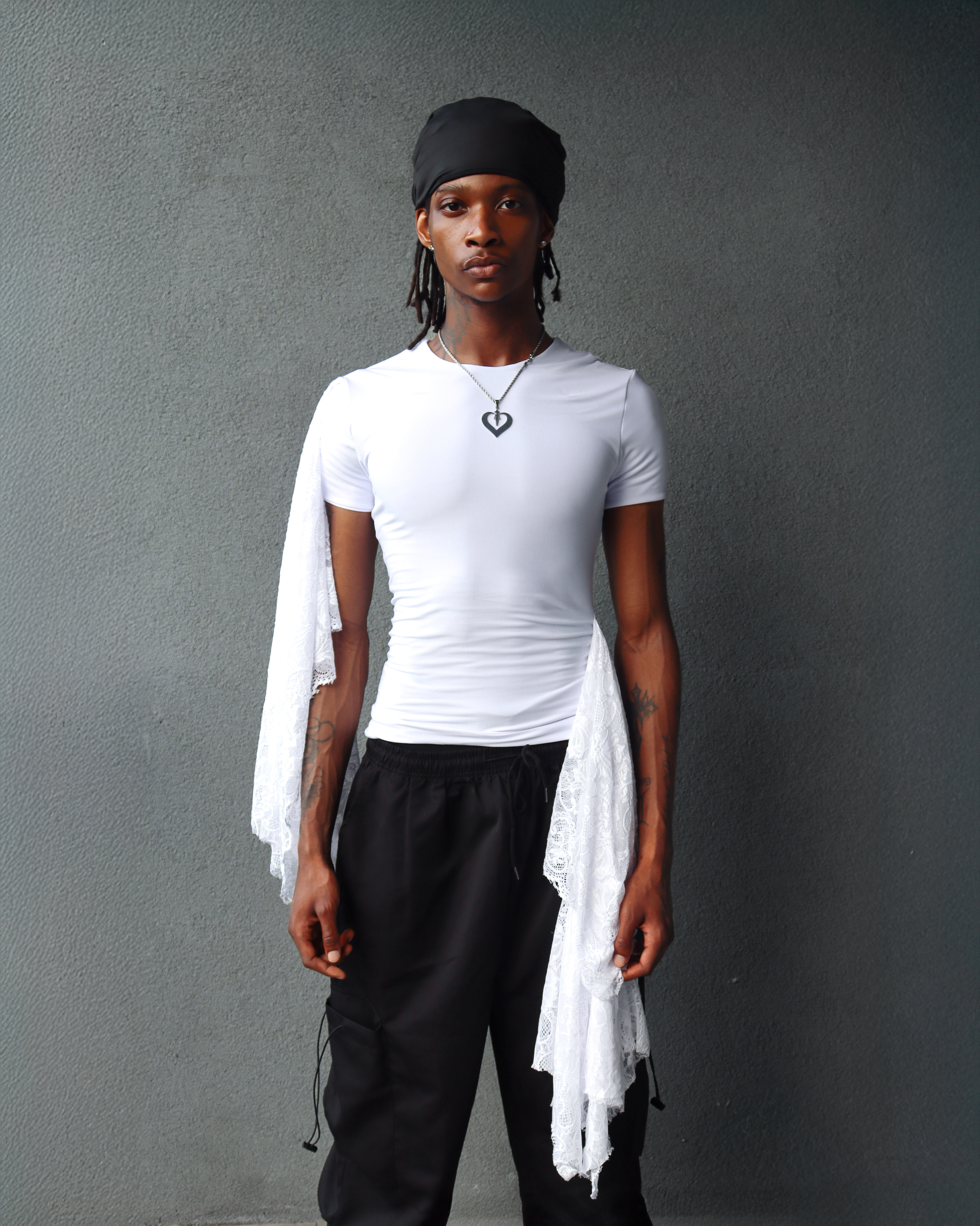Lace Draped Fitted Tee