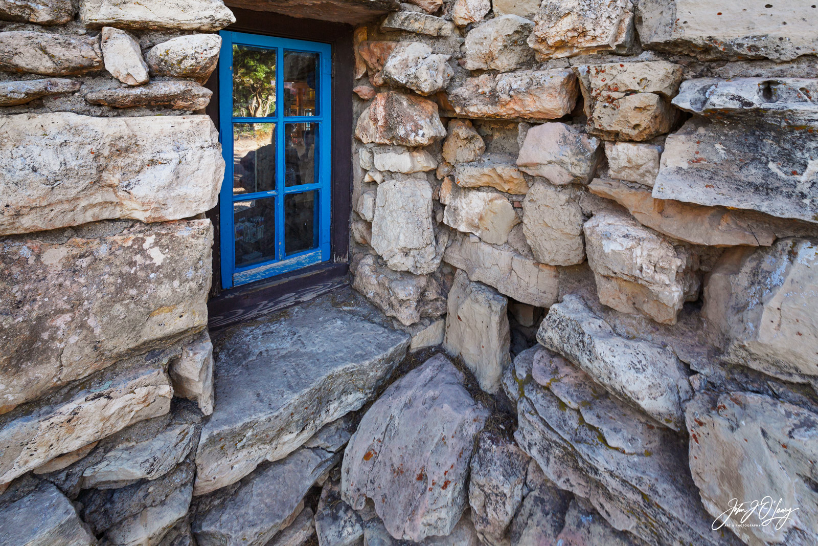 STONE CABIN AND BLUE WINDOW - ARIZONA