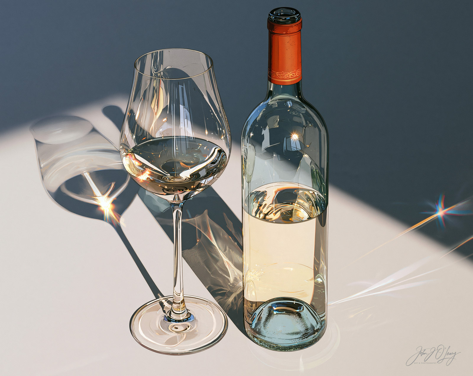 WINE GLASS WITH BOTTLE