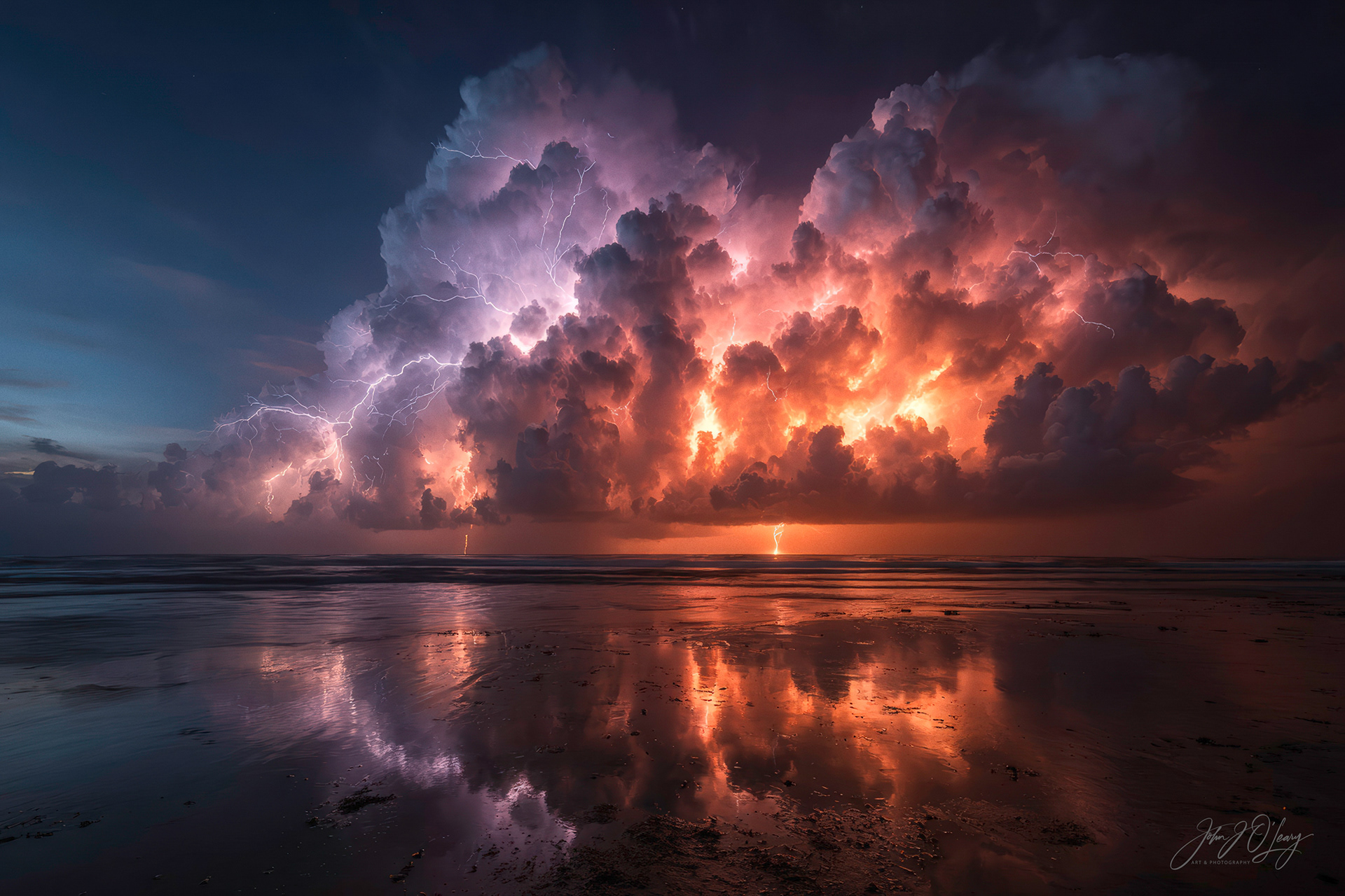 LIGHTNING STORM OFF THE COAST