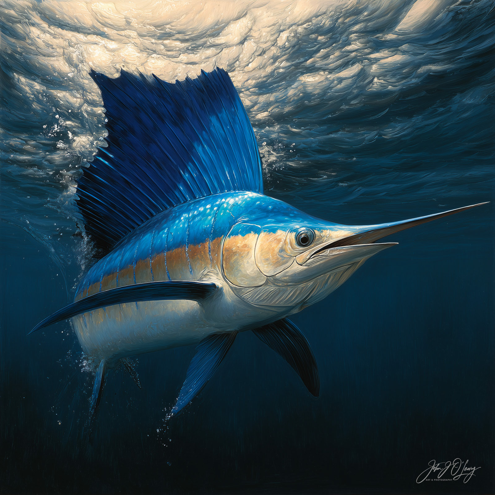 SAILFISH NEAR THE SURFACE - CLOSE-UP