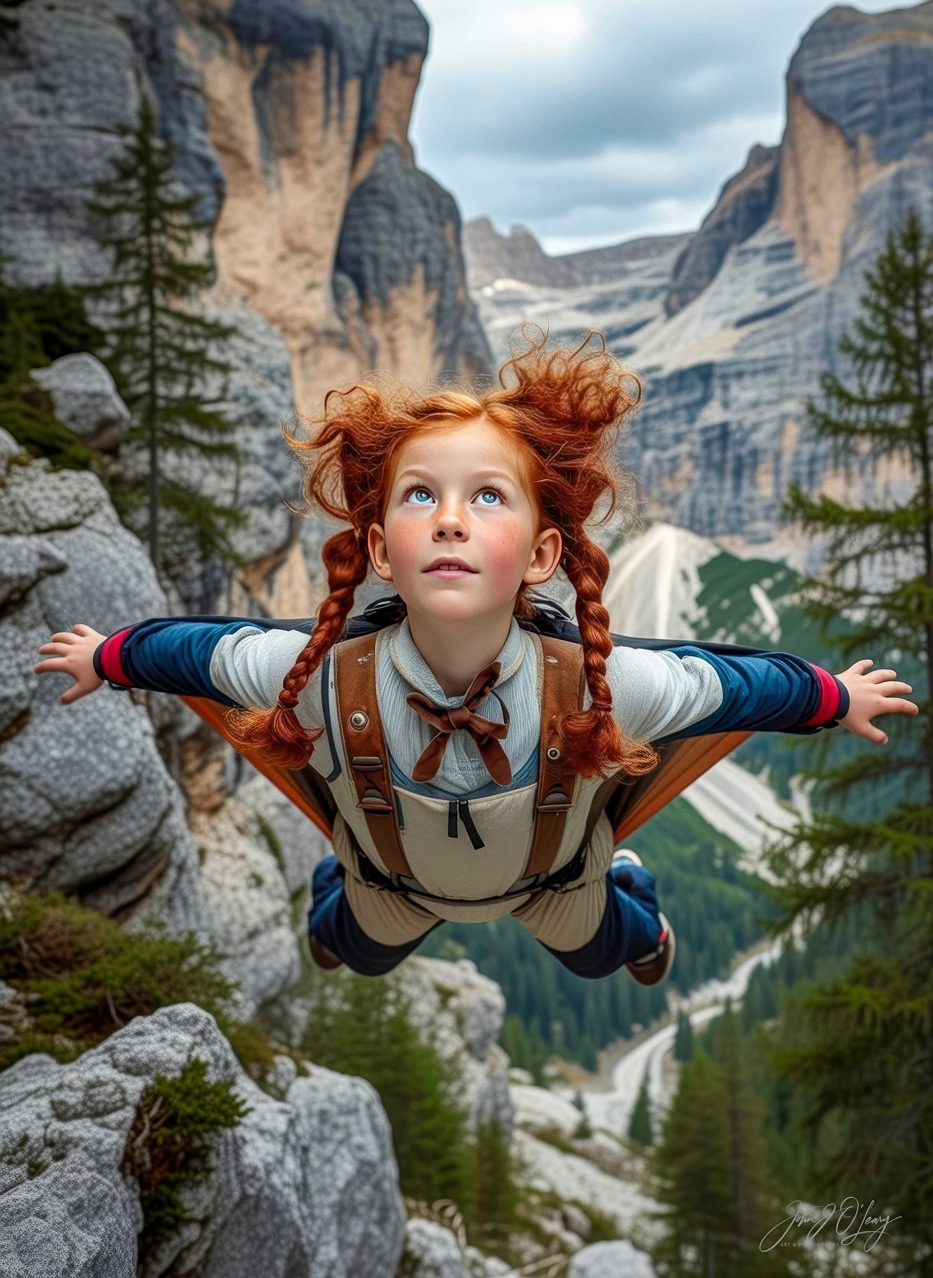 GIRL FLYING IN A WINGSUIT