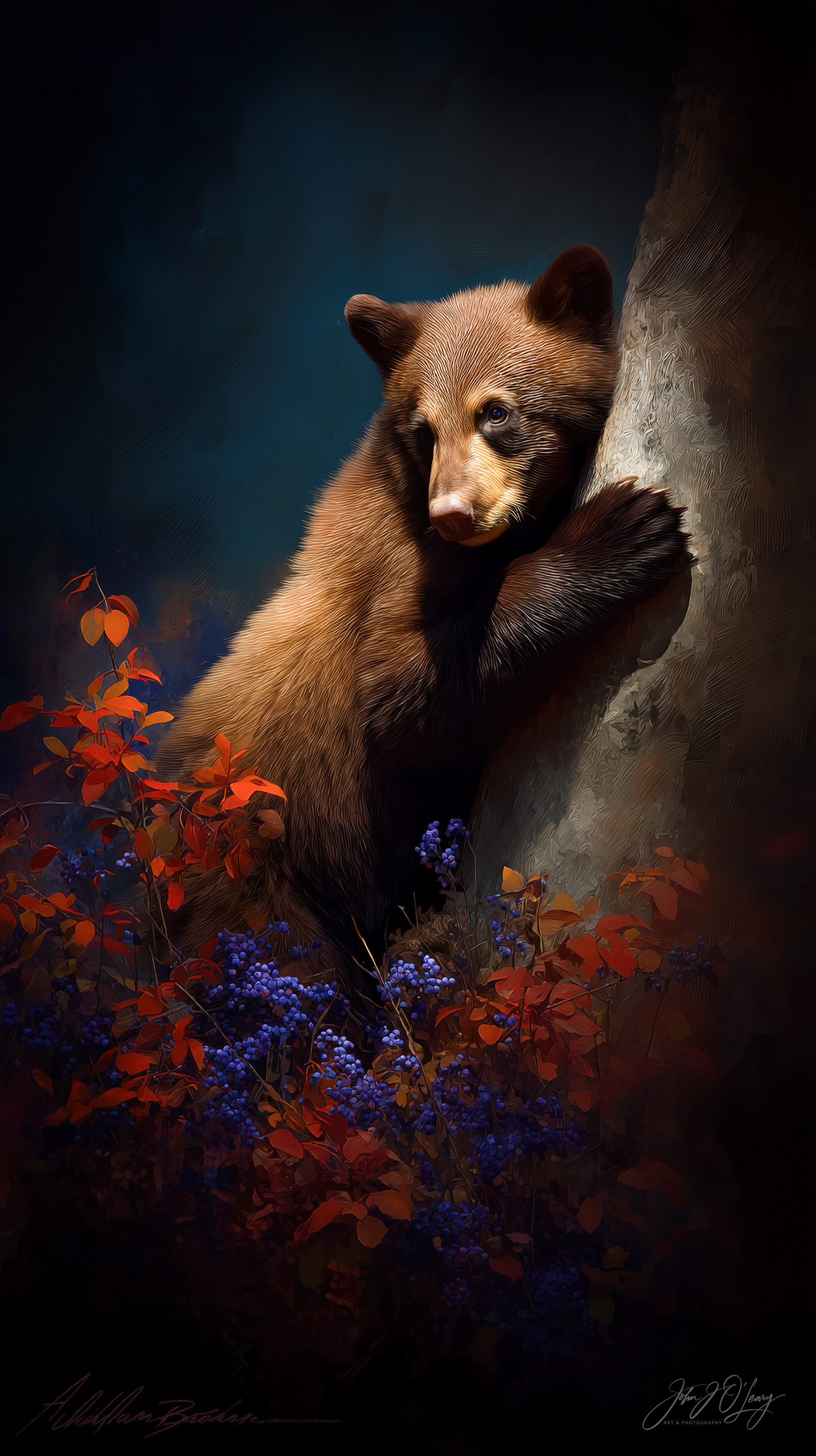 BEAR CUB AND TREE