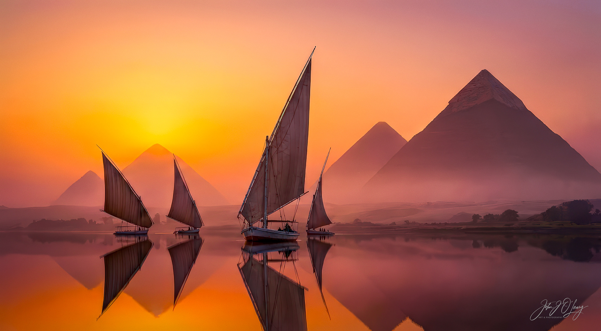 SAILBOATS ON THE NILE RIVER