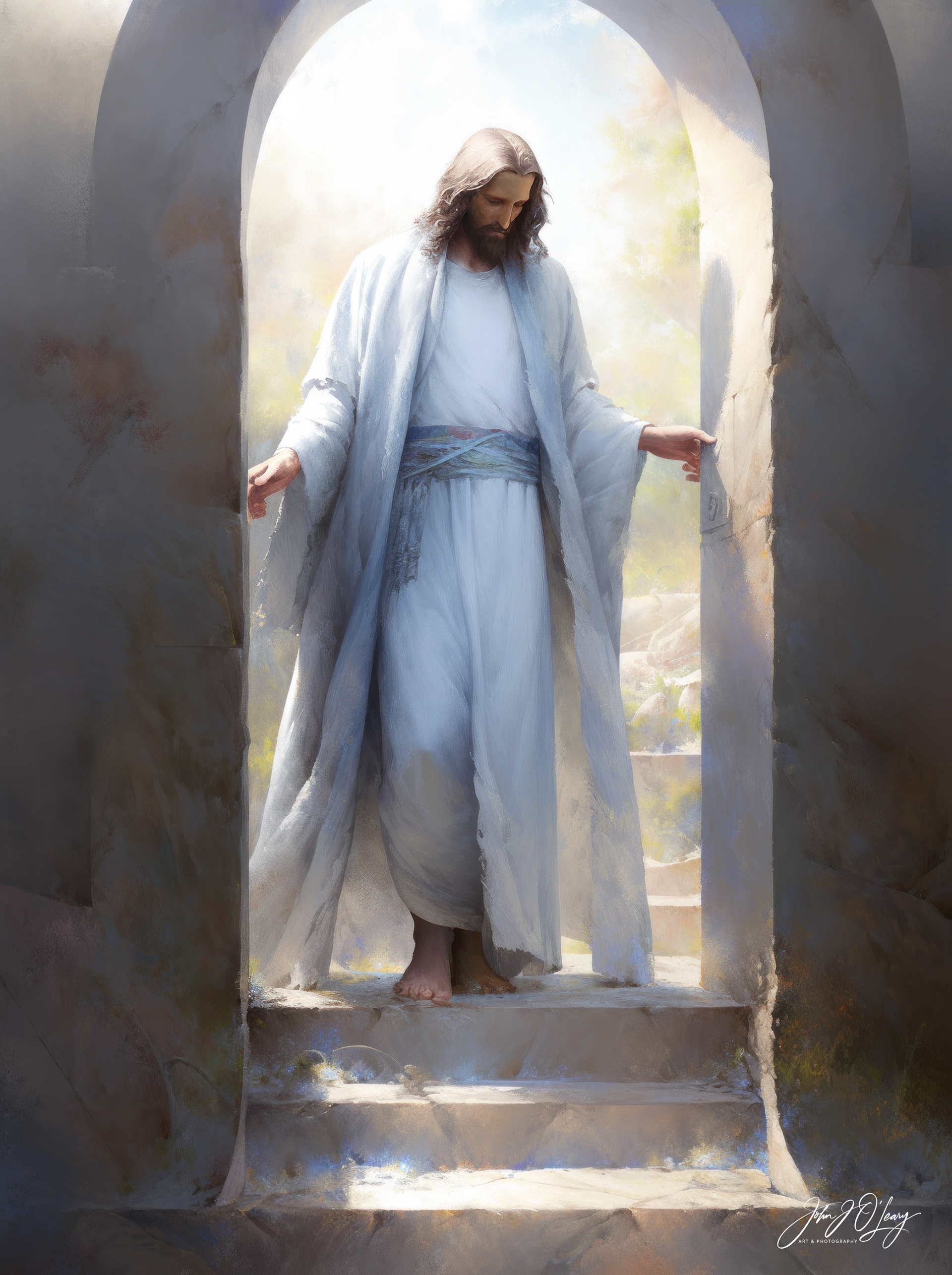 JESUS LEAVING HIS BURIAL CHAMBER
