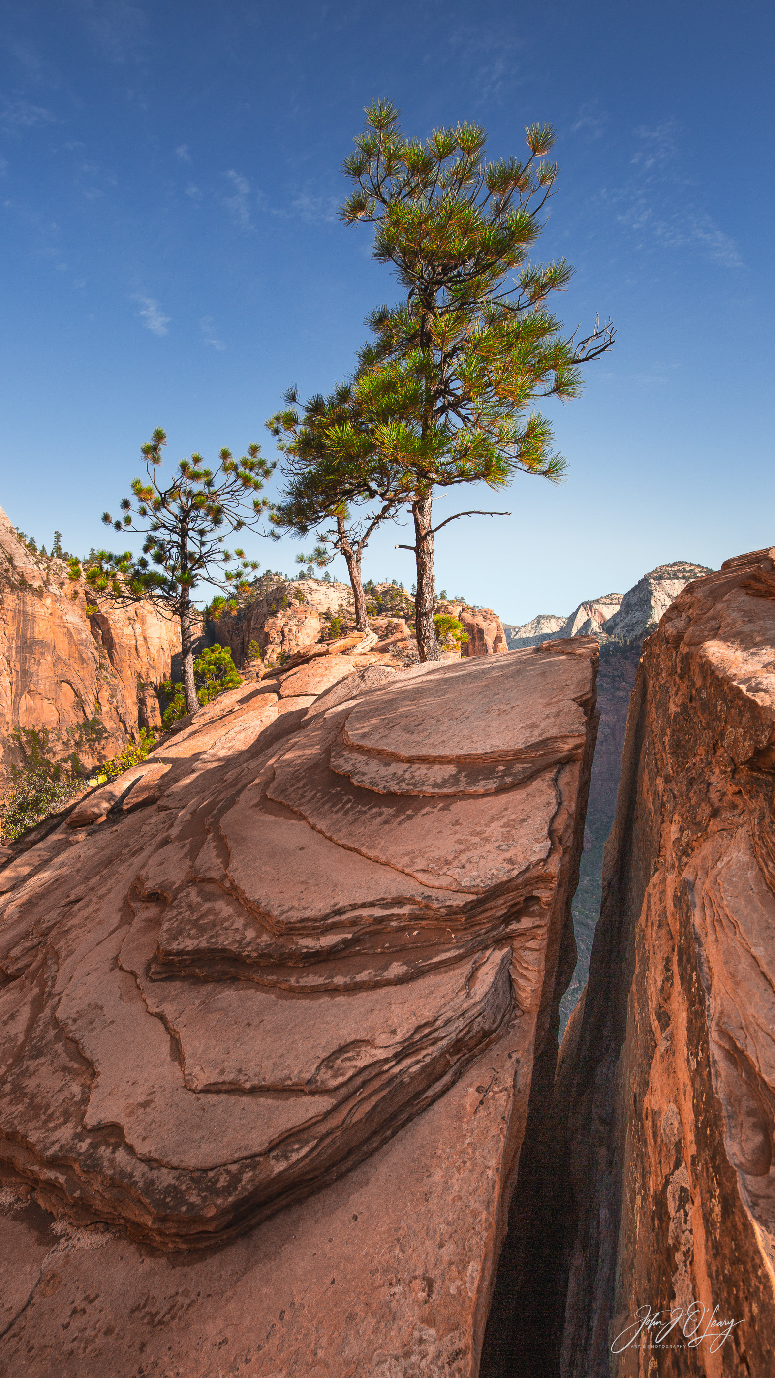 RED ROCK CREVICE ON ANGEL'S LANDING - UTAH