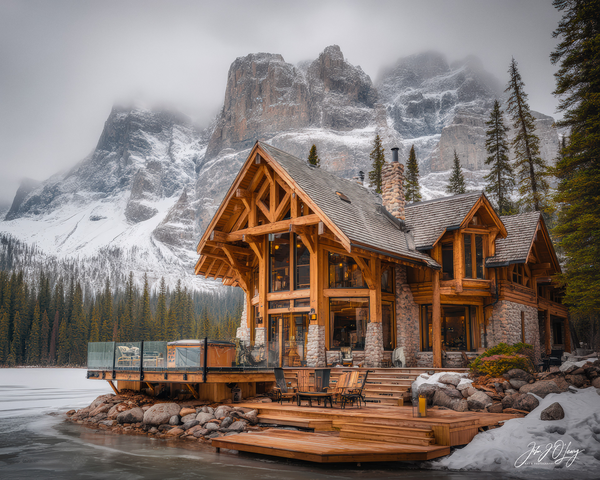 LOG HOME ON MOUNTAIN LAKE
