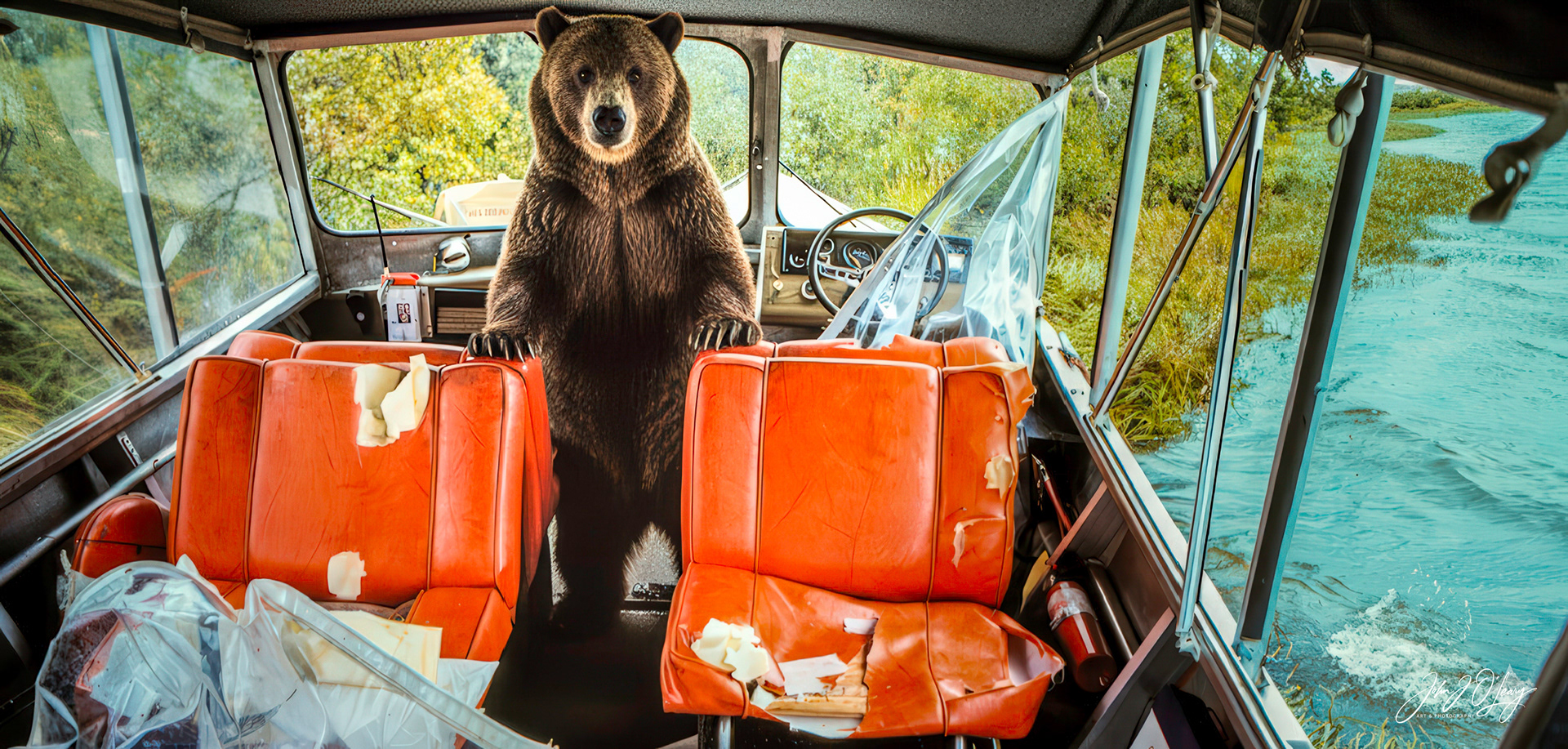 GRIZZLY BEAR AND JET BOAT