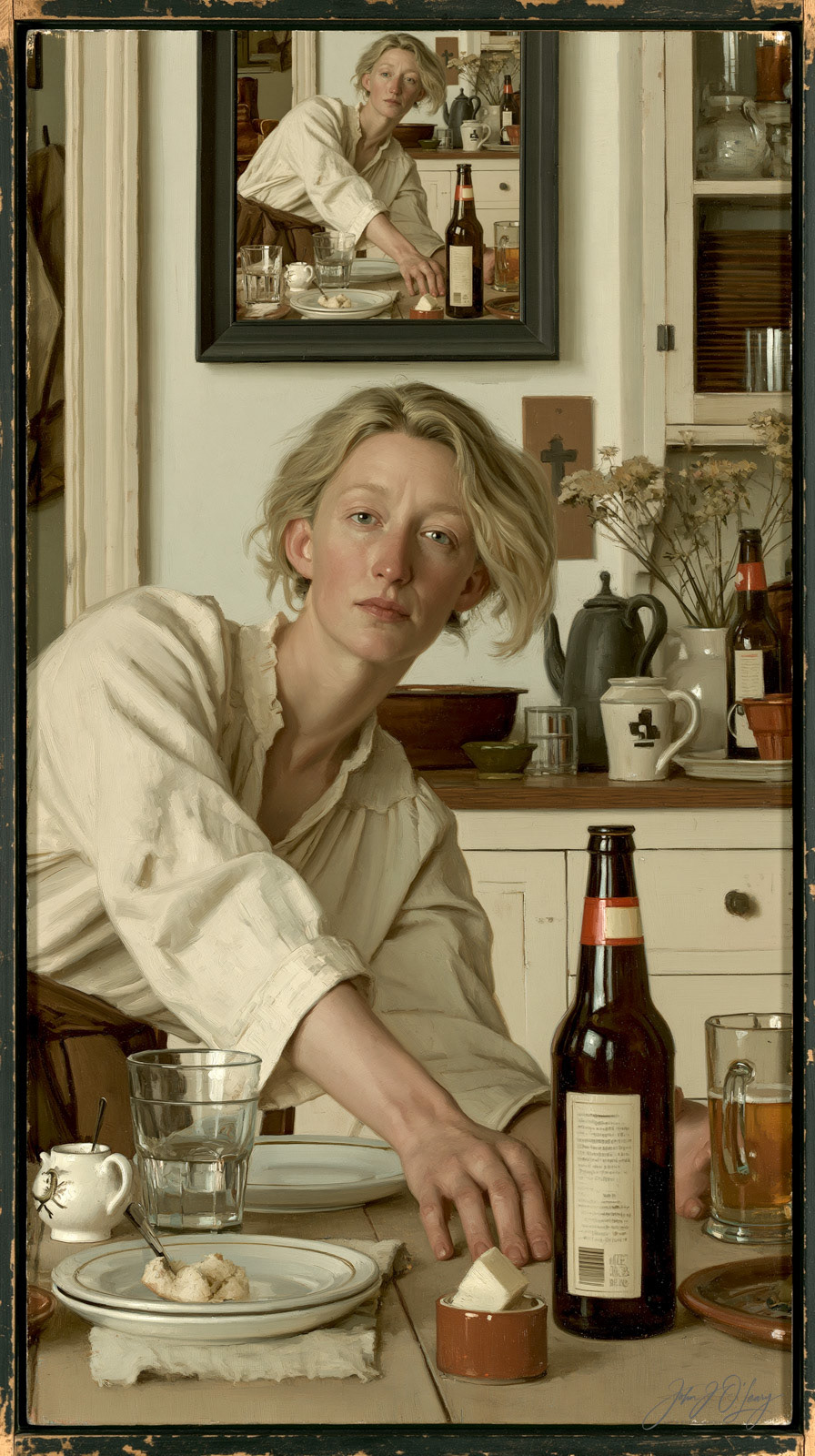 TROMPE L'OEIL - WOMAN WITH BEER - 01