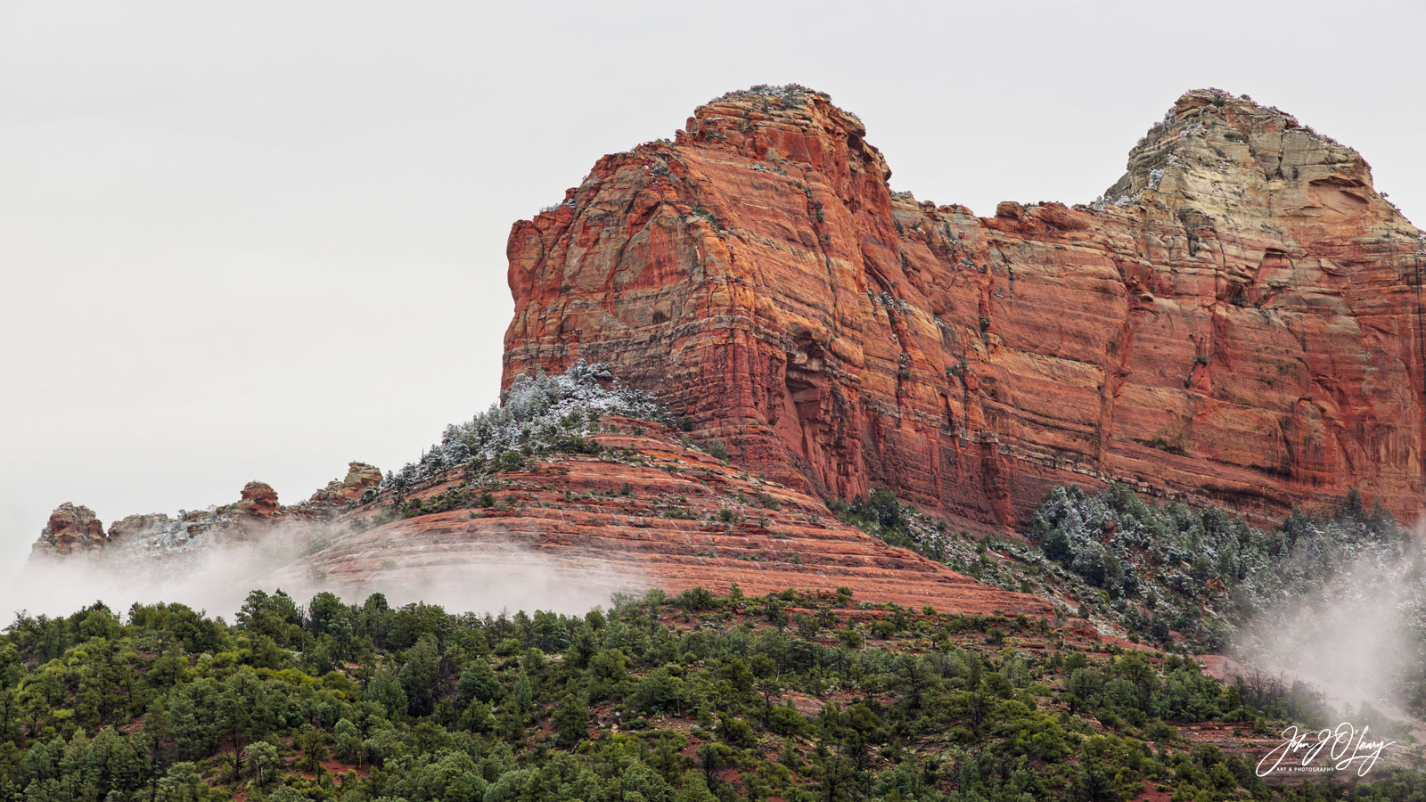 SNOW AND RED ROCK - ARIZONA