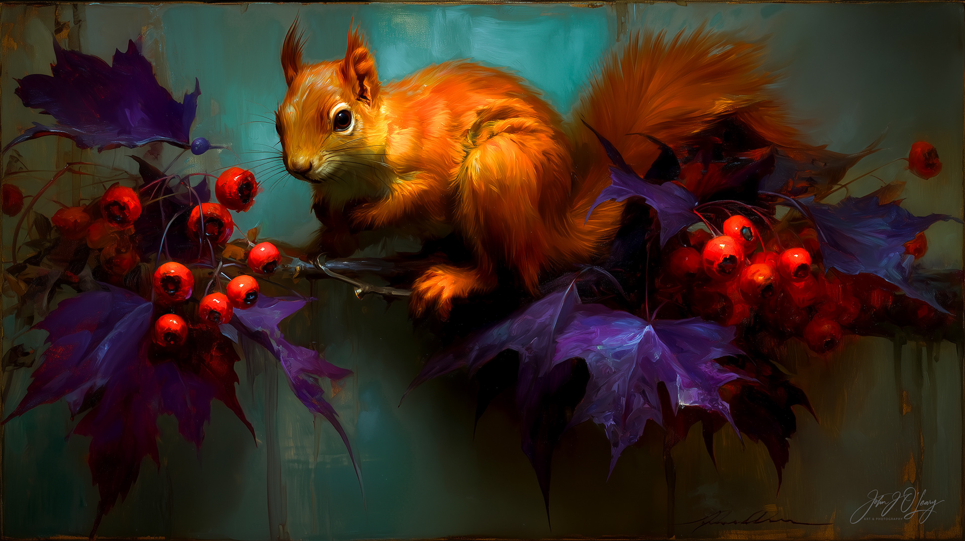 SQUIRREL WITH BERRIES